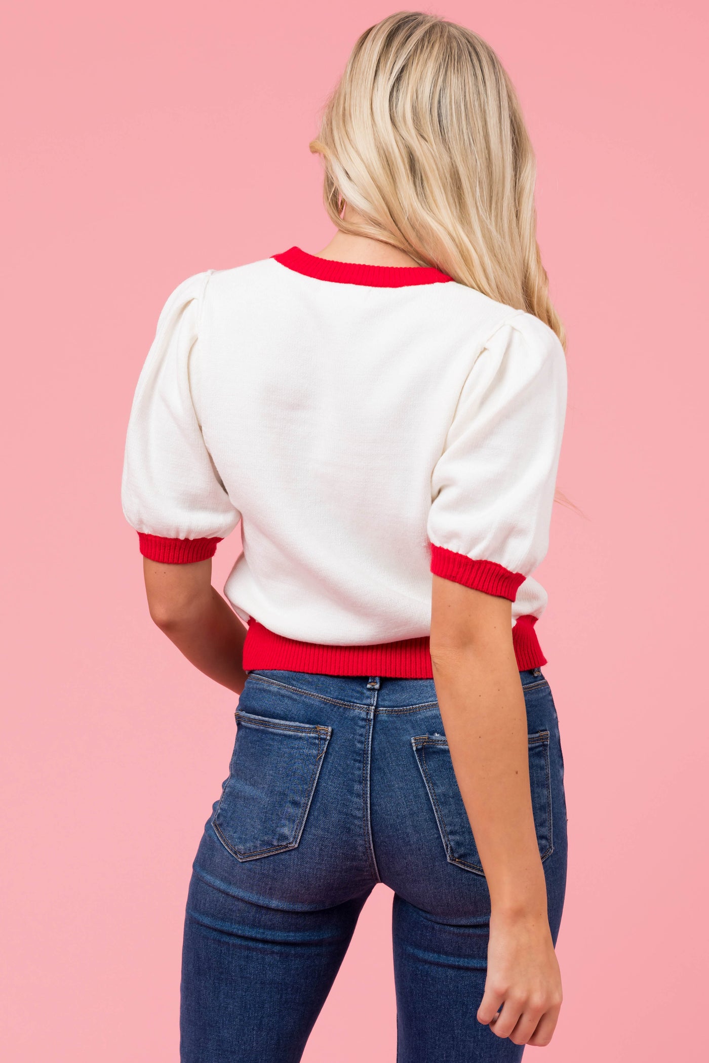 Off White 'XOXO' Half Sleeve Sweater