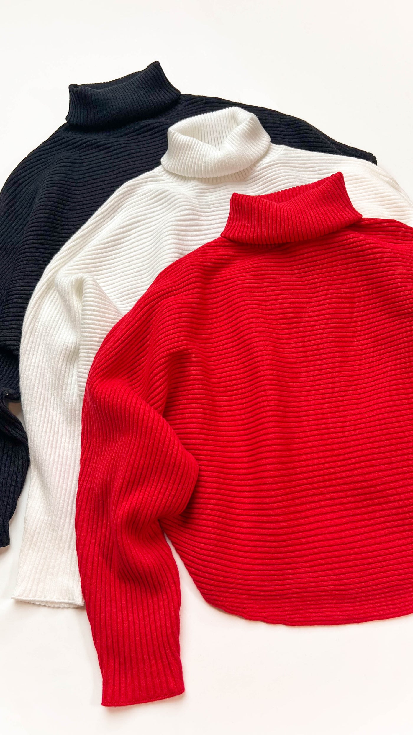 Off White Long Sleeve Turtleneck Knit Sweater