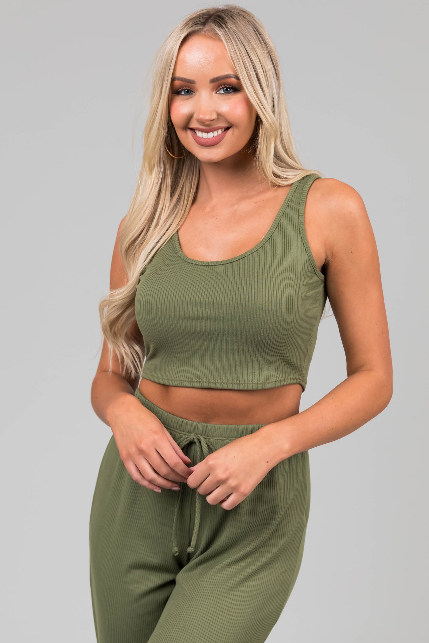 Olive Long Sleeve Cardigan 3 Piece Set
