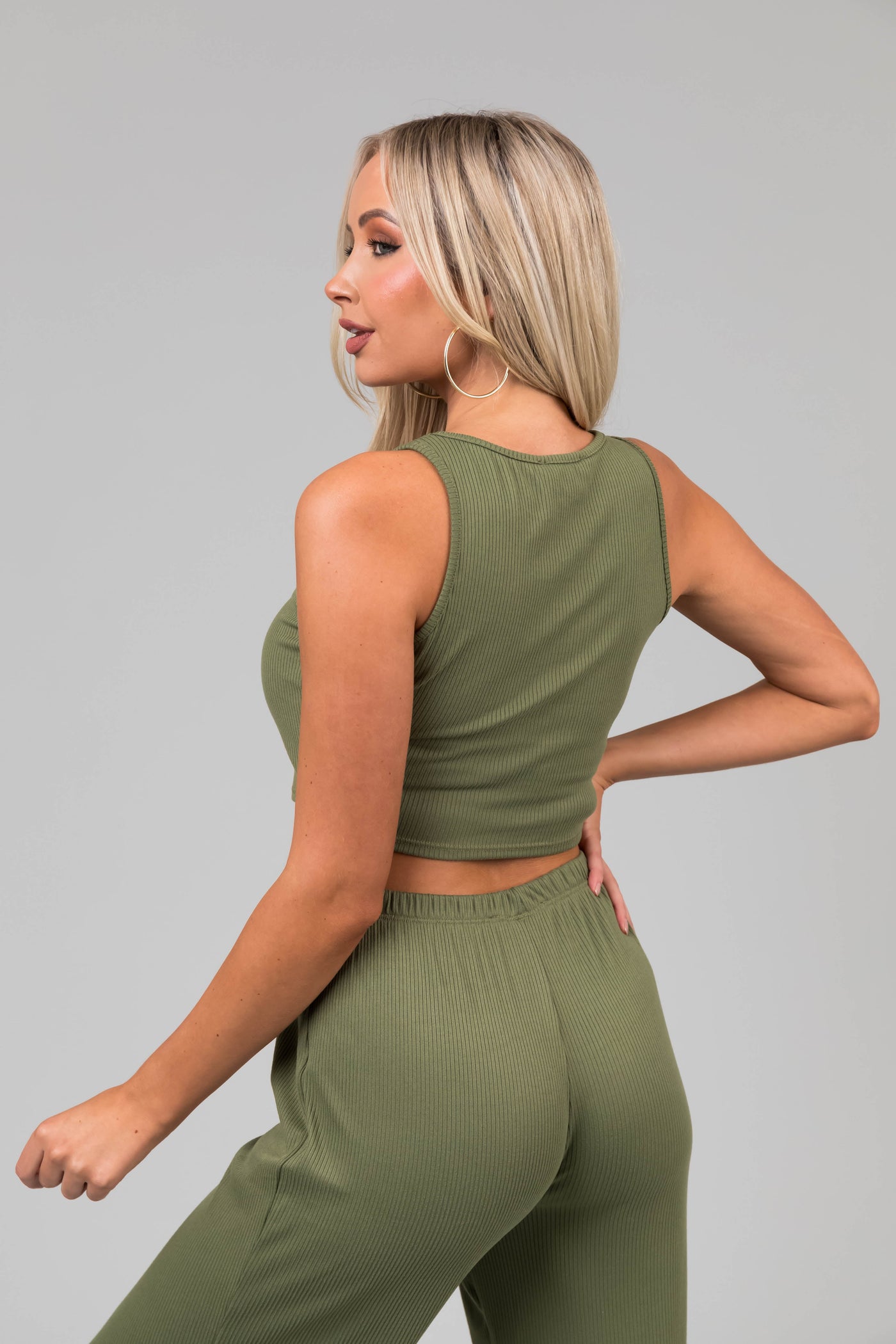 Olive Long Sleeve Cardigan 3 Piece Set
