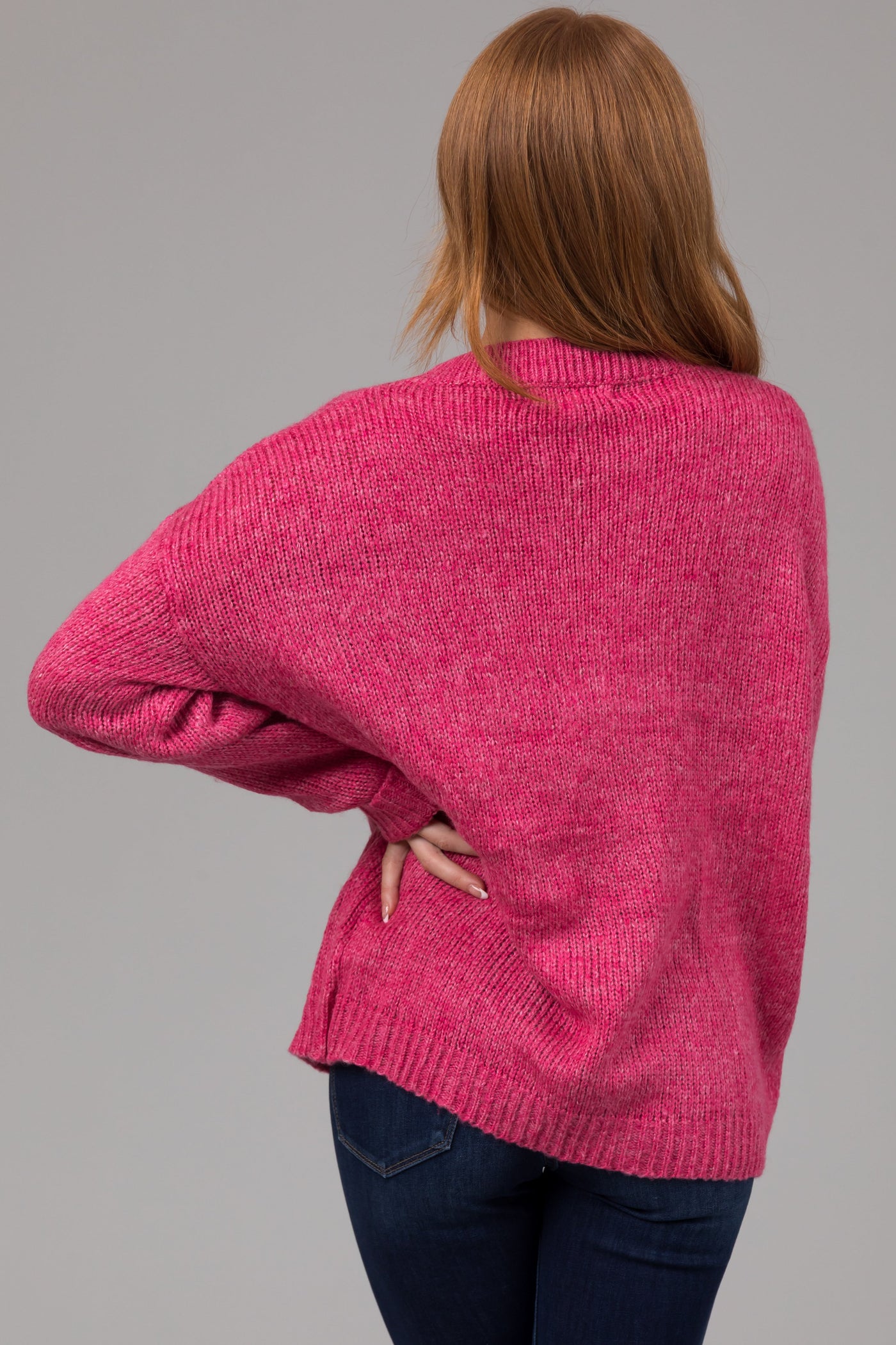 Punch Chest Pocket Cuffed Sleeve Sweater