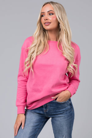 Punch Fleece Lined Longline Solid Sweatshirt