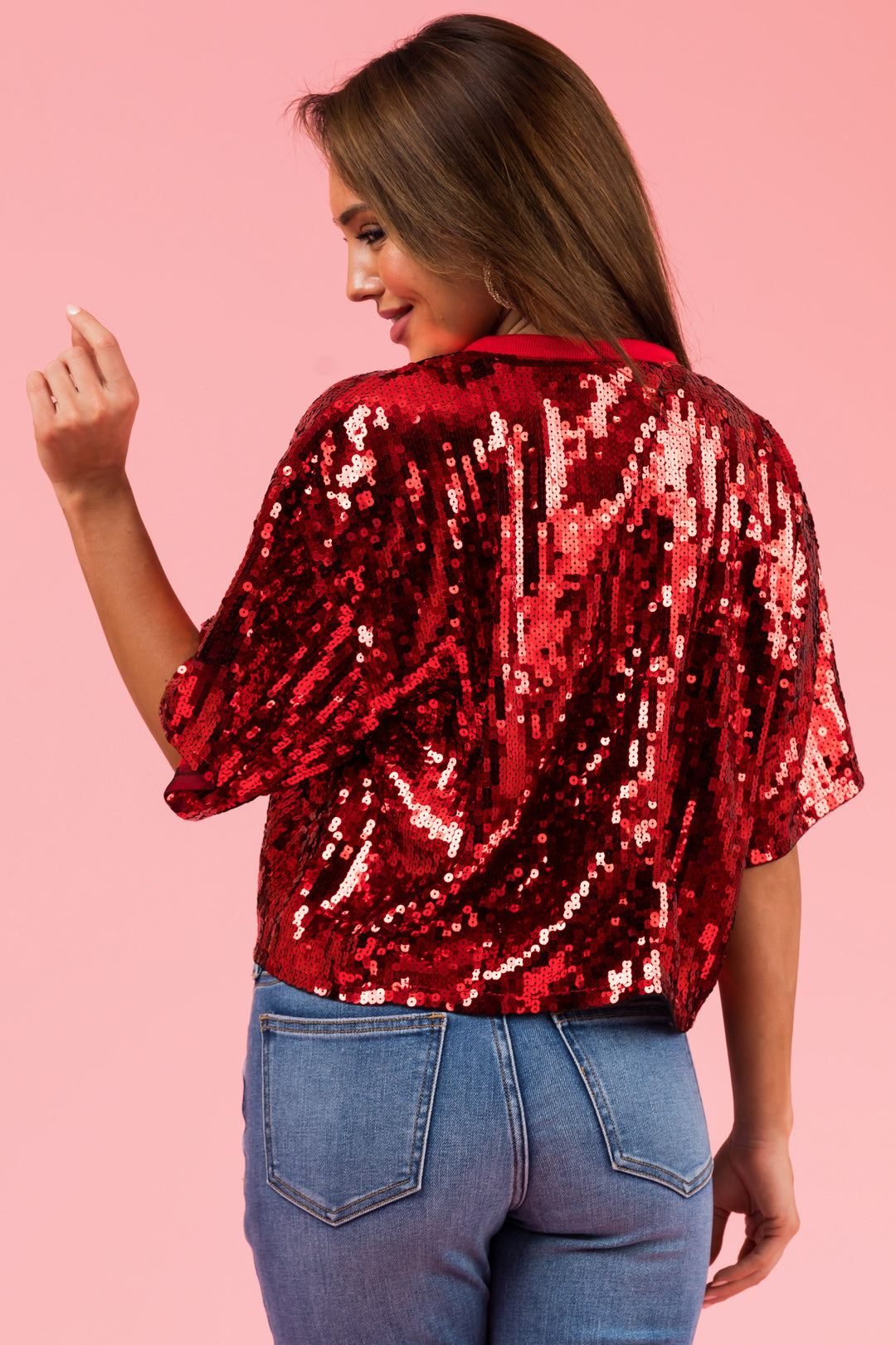 Ruby Sequin 'Sparkle All the Way' Crop Top
