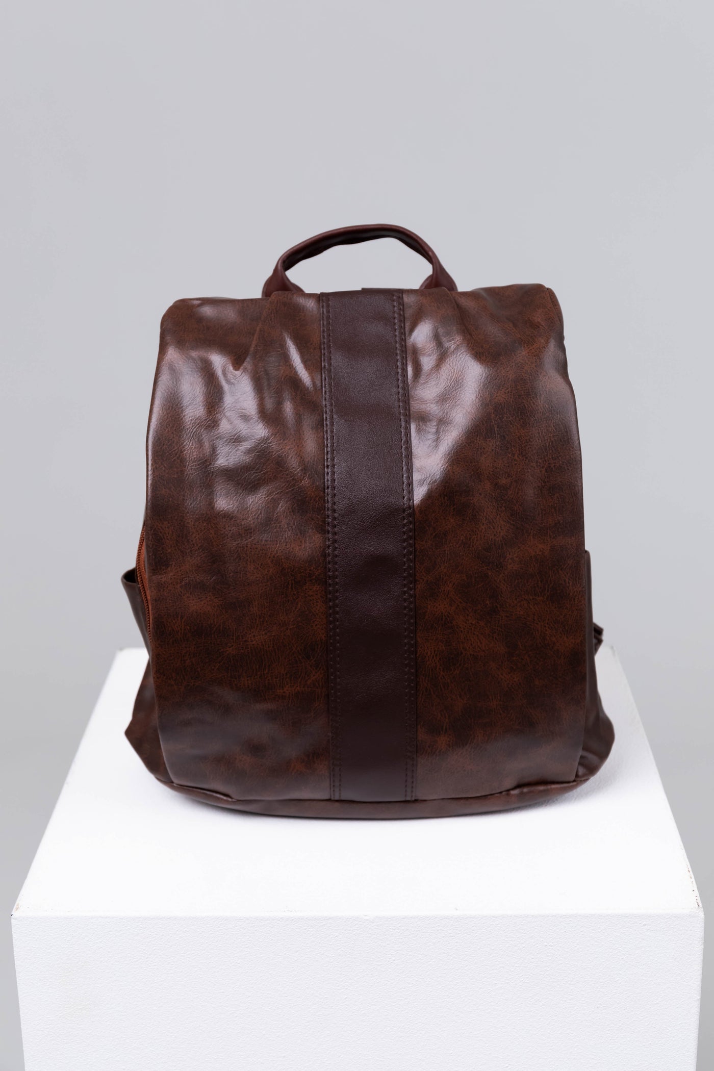 Sepia Faux Leather Multifunctional Backpack