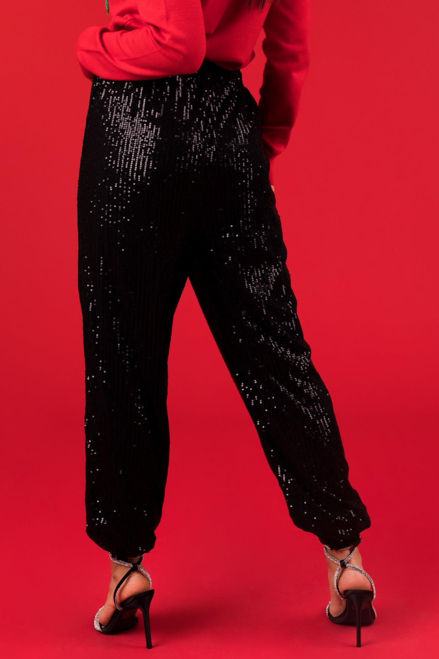 She+Sky Black Sequin Joggers