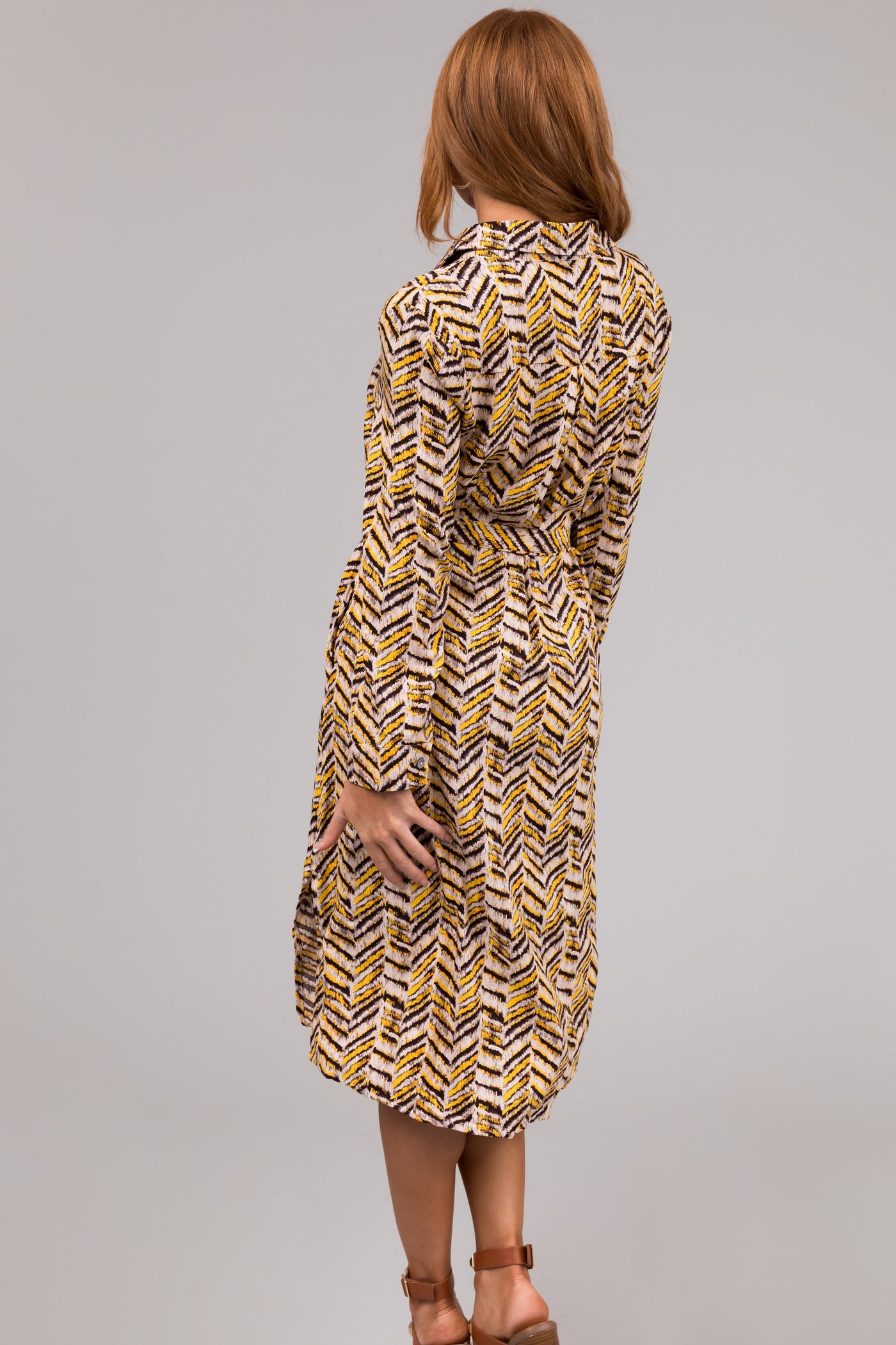 She+Sky Canary Yellow Button Down Dress