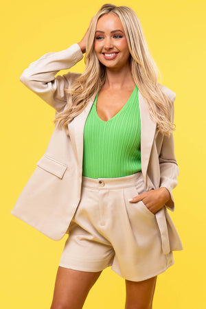 She+Sky Champagne Woven Shorts