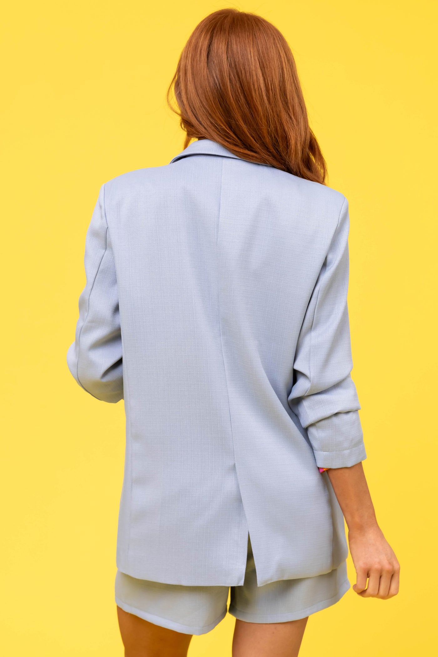 She+Sky Powder Blue Single Button Blazer