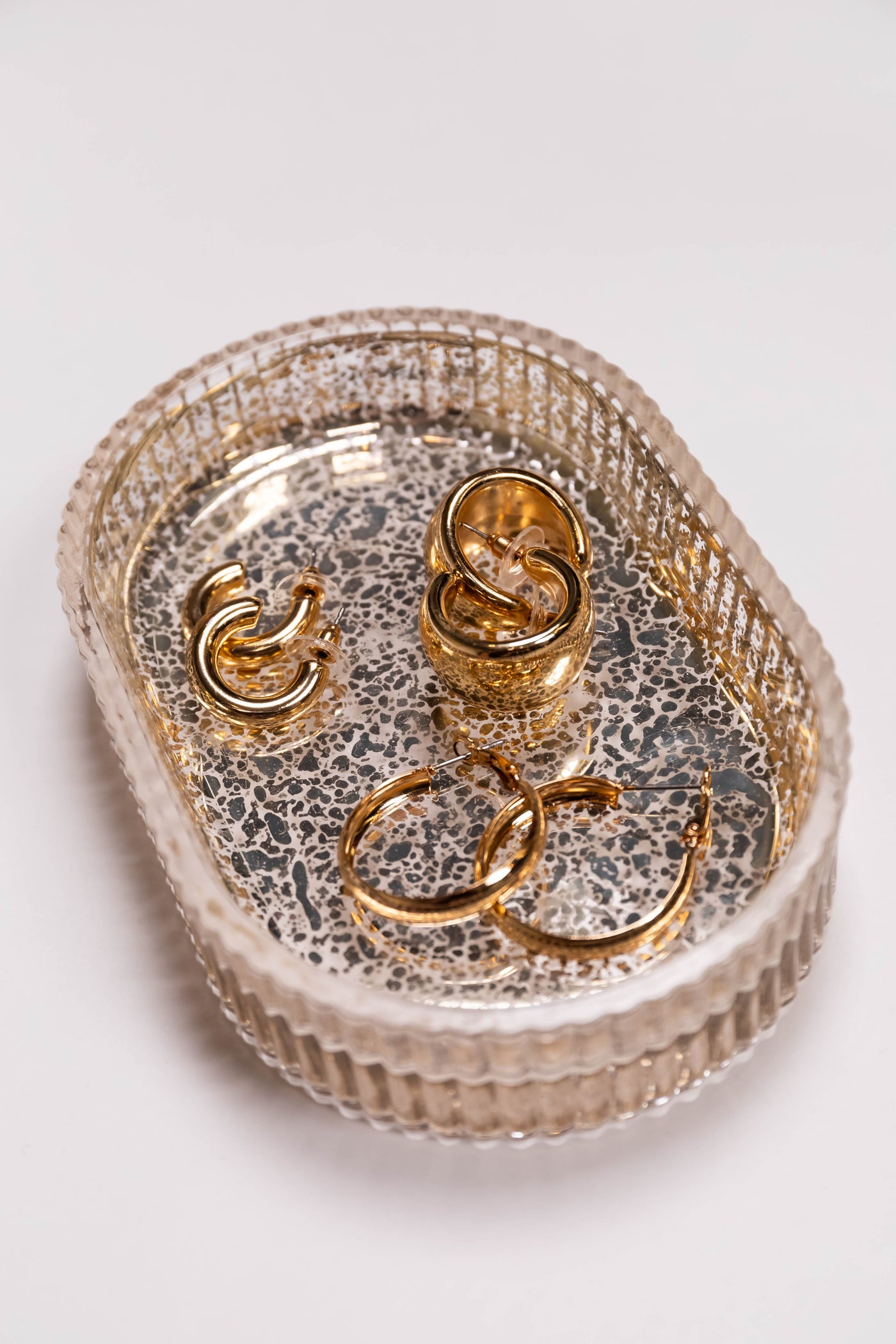 Shiny Gold Solid Assorted Hoop Earring Set