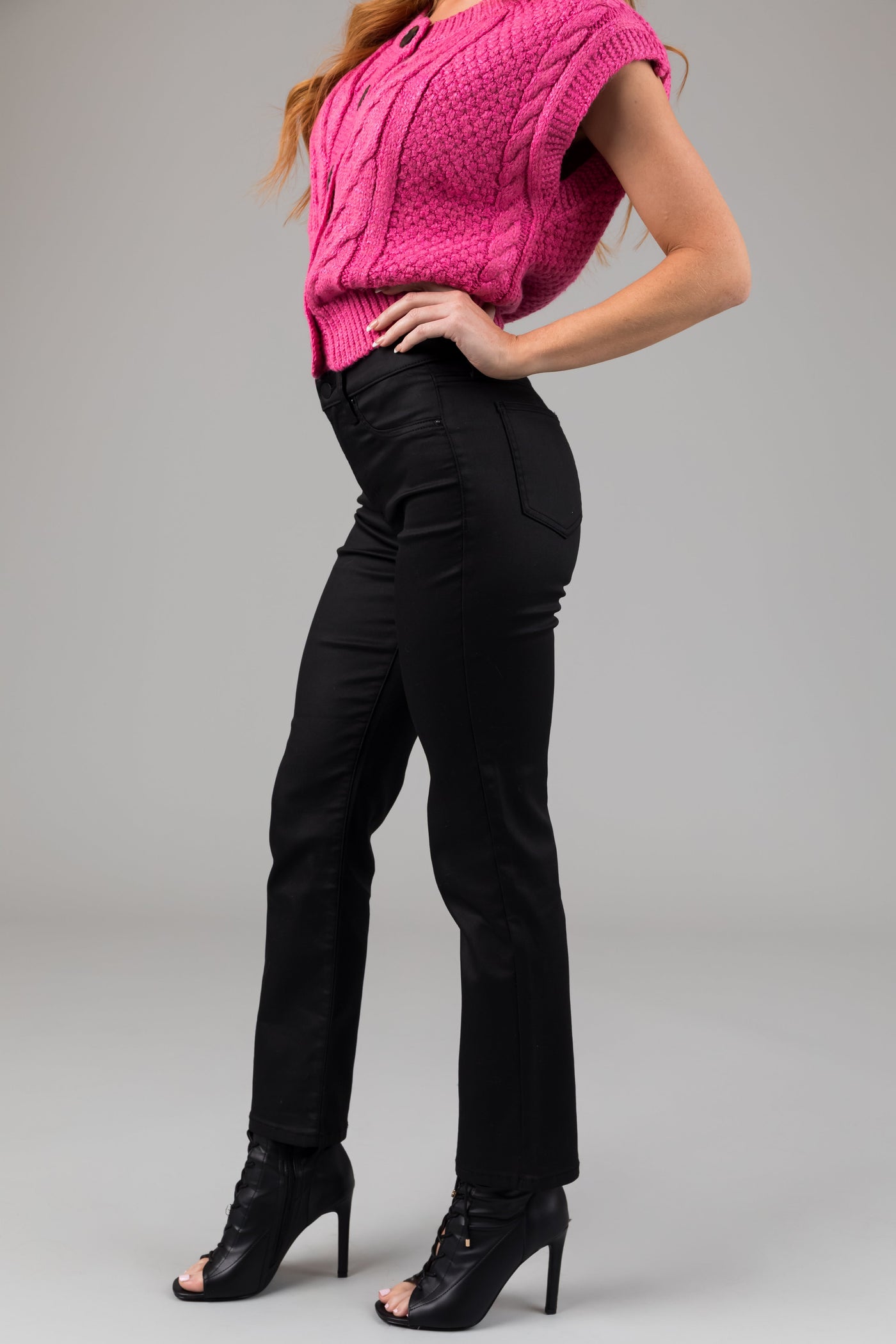 Sneak Peek Black Medium Rise Straight Leg Jeans