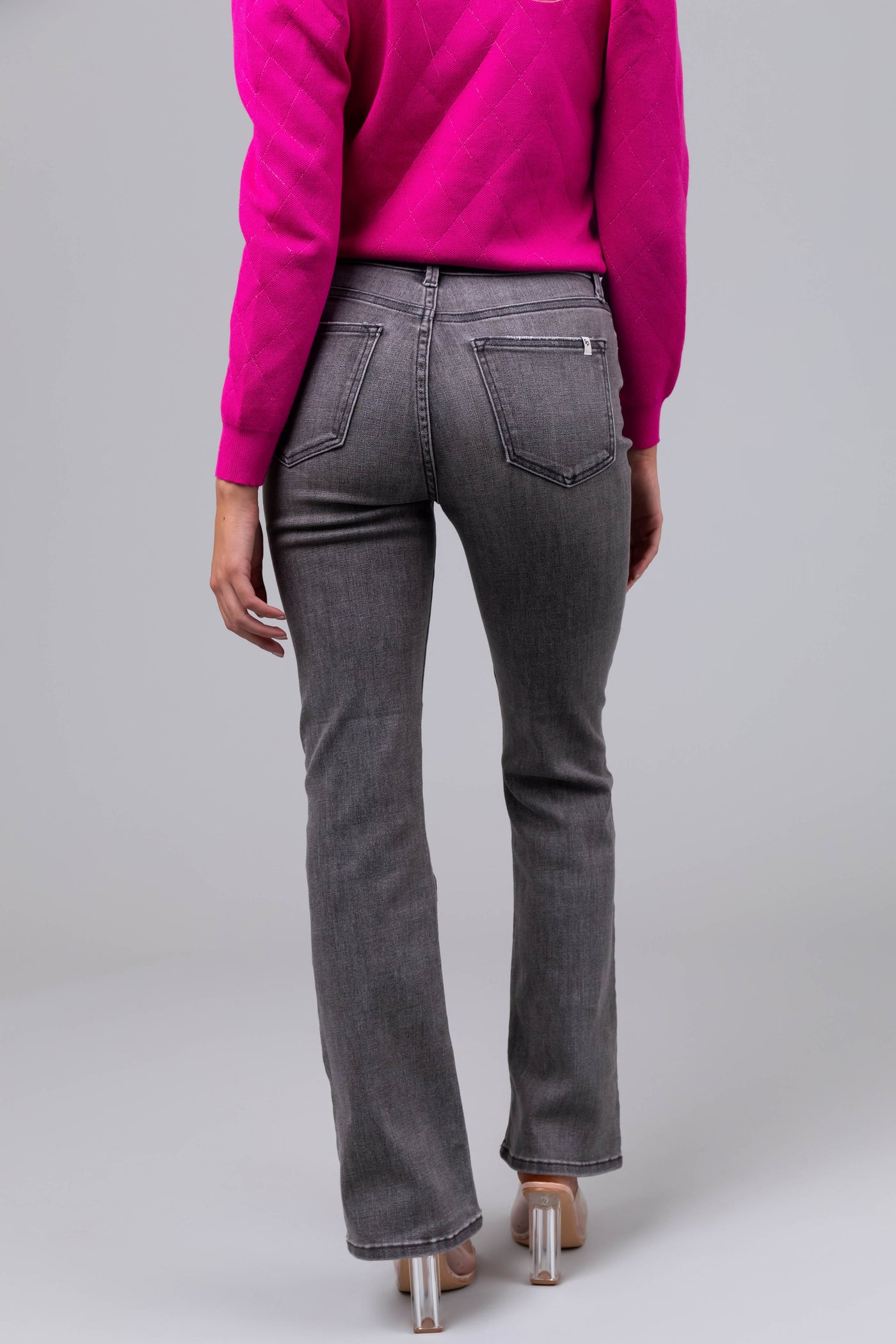 Sneak Peek Light Grey Slim Bootcut Jeans