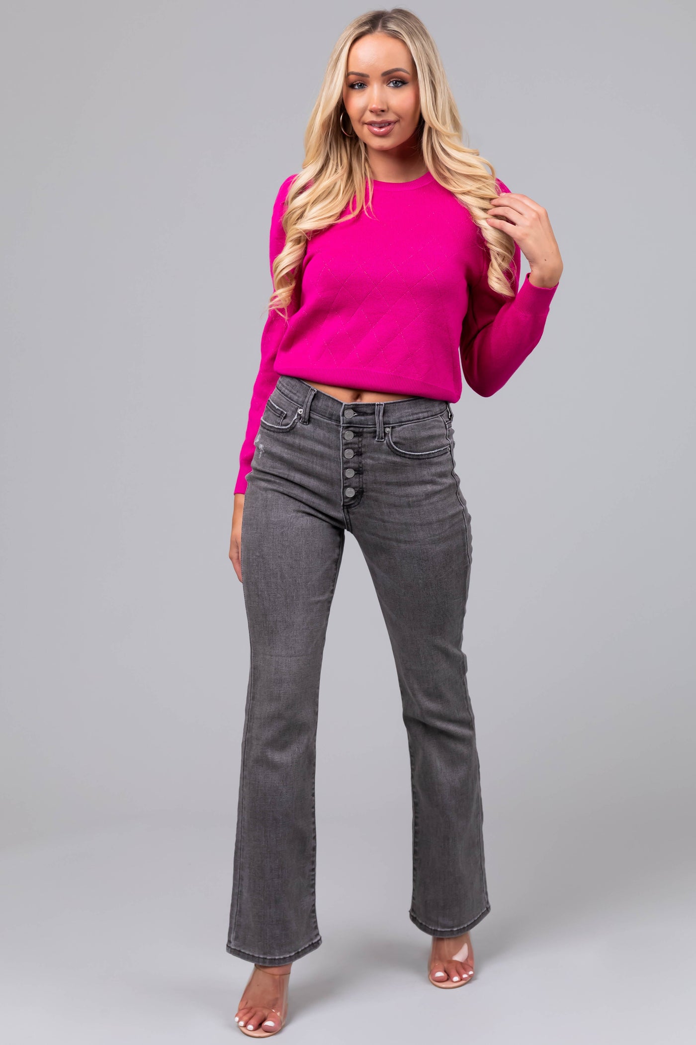 Sneak Peek Light Grey Slim Bootcut Jeans