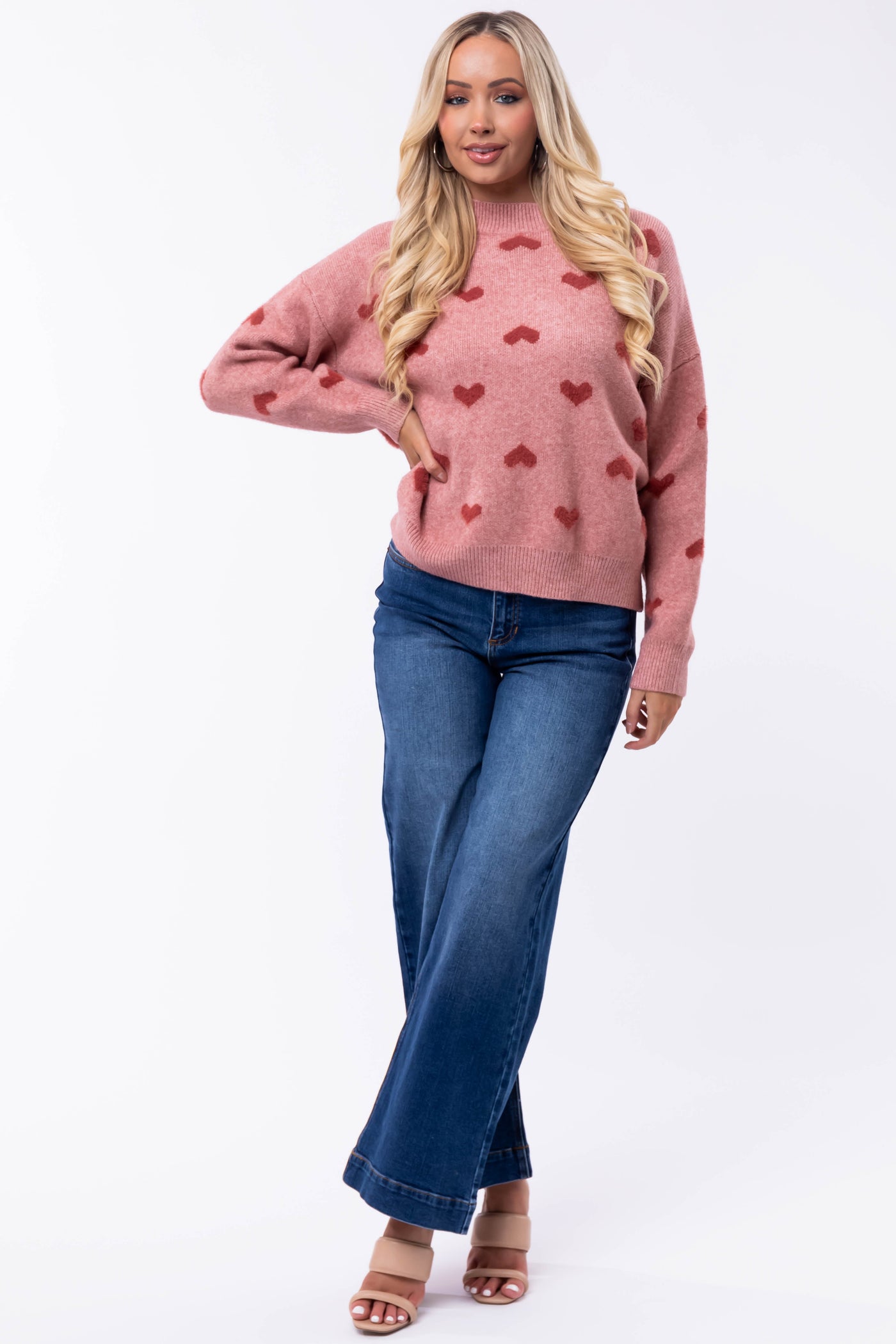 Sneak Peek Medium Wash High Rise Wide Jeans