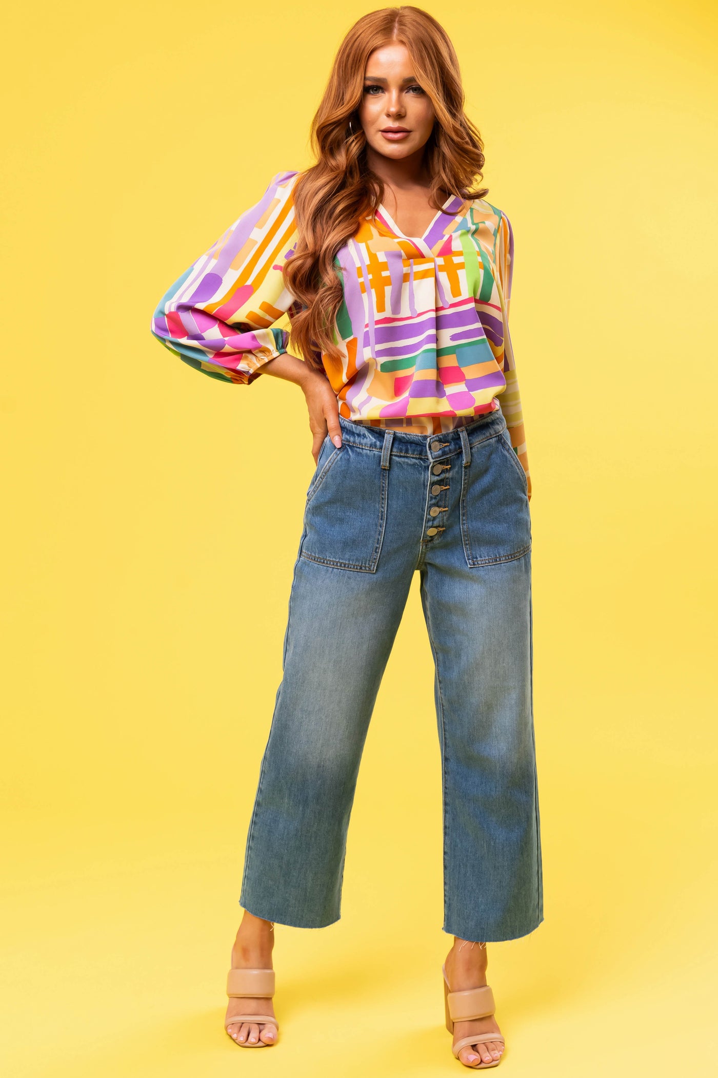 Sneak Peek Medium Wash Wide Leg Jeans