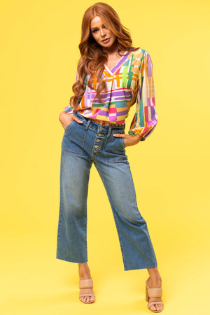 Sneak Peek Medium Wash Wide Leg Jeans