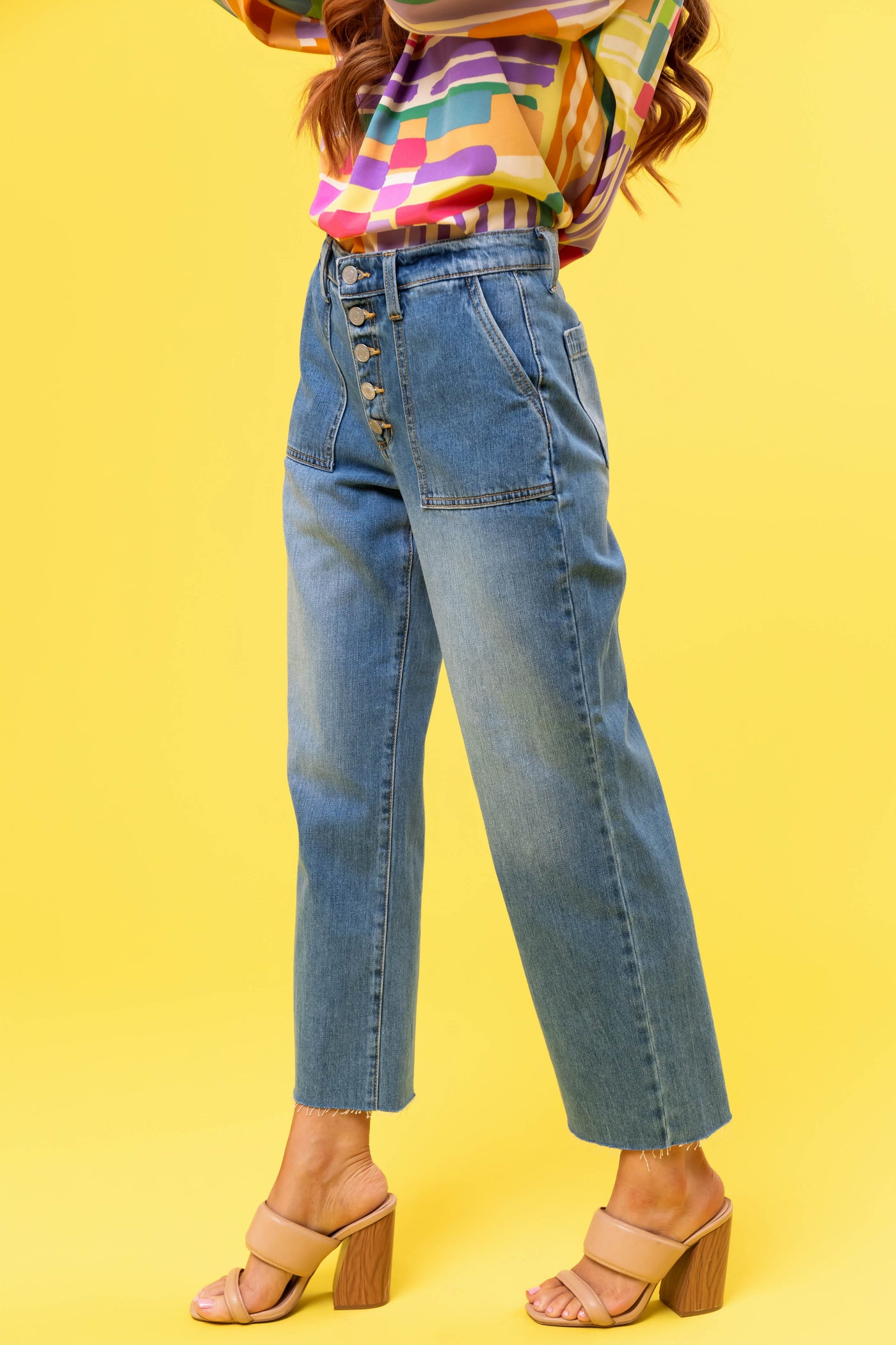 Sneak Peek Medium Wash Wide Leg Jeans