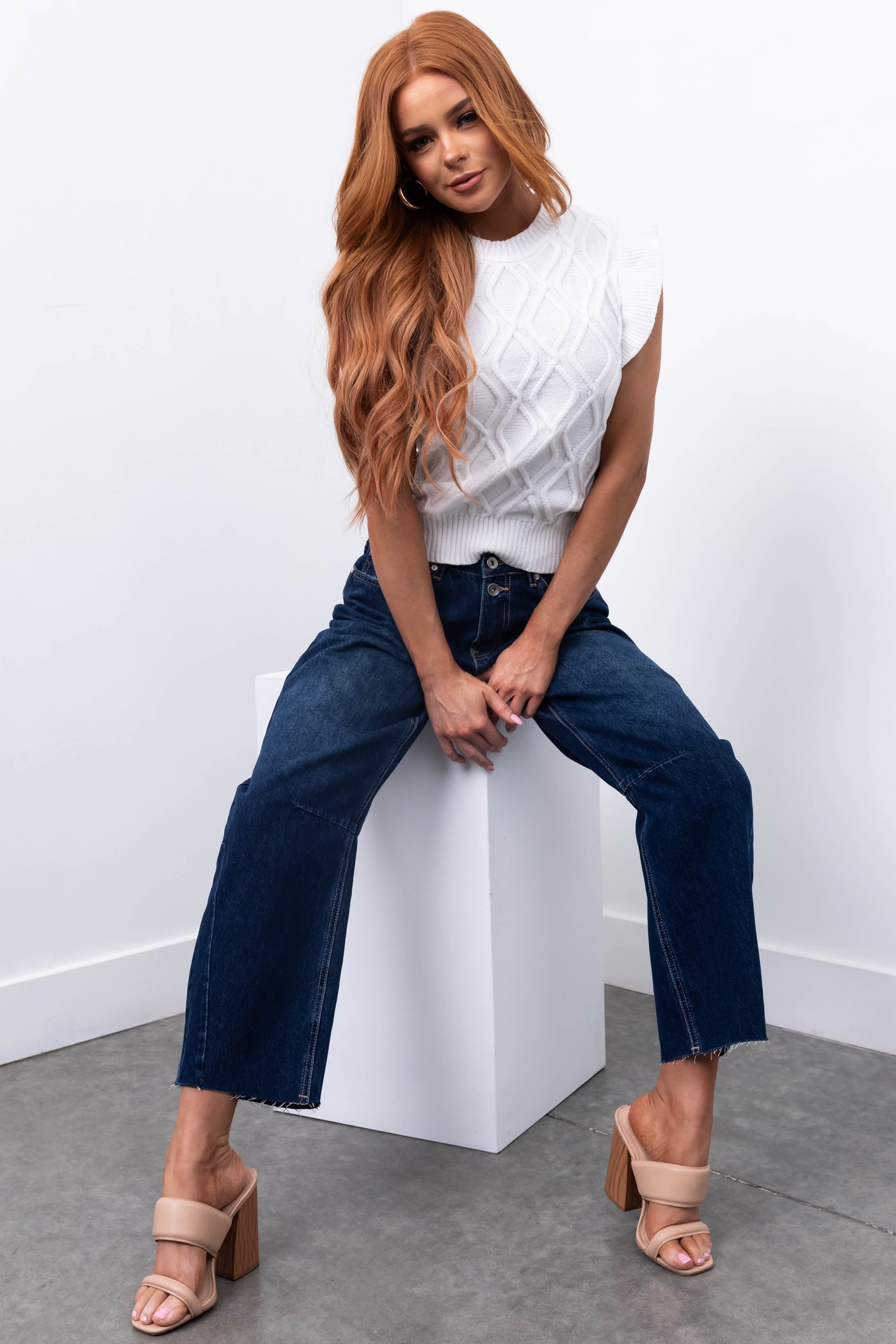 Special A Dark Wash High Rise Barrel Jeans