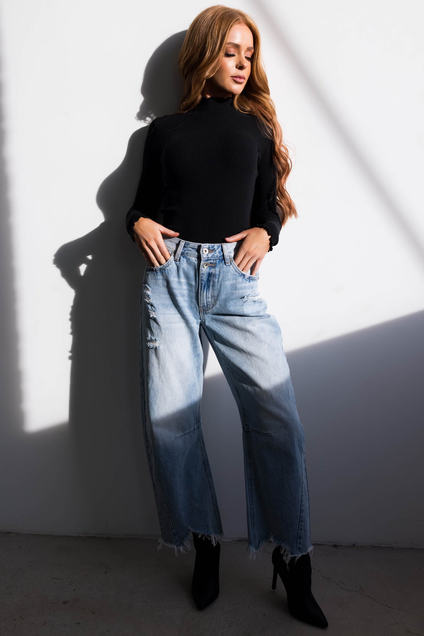 Special A Light Wash High Rise Barrel Jeans