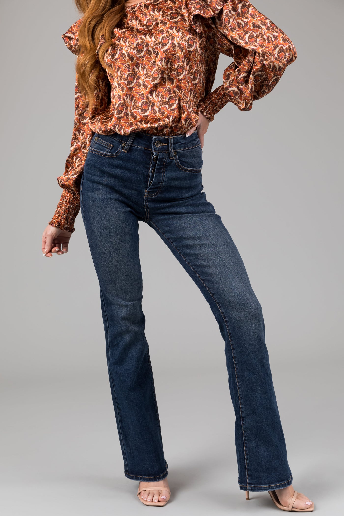 Special A Medium Wash High Rise Bootcut Jeans