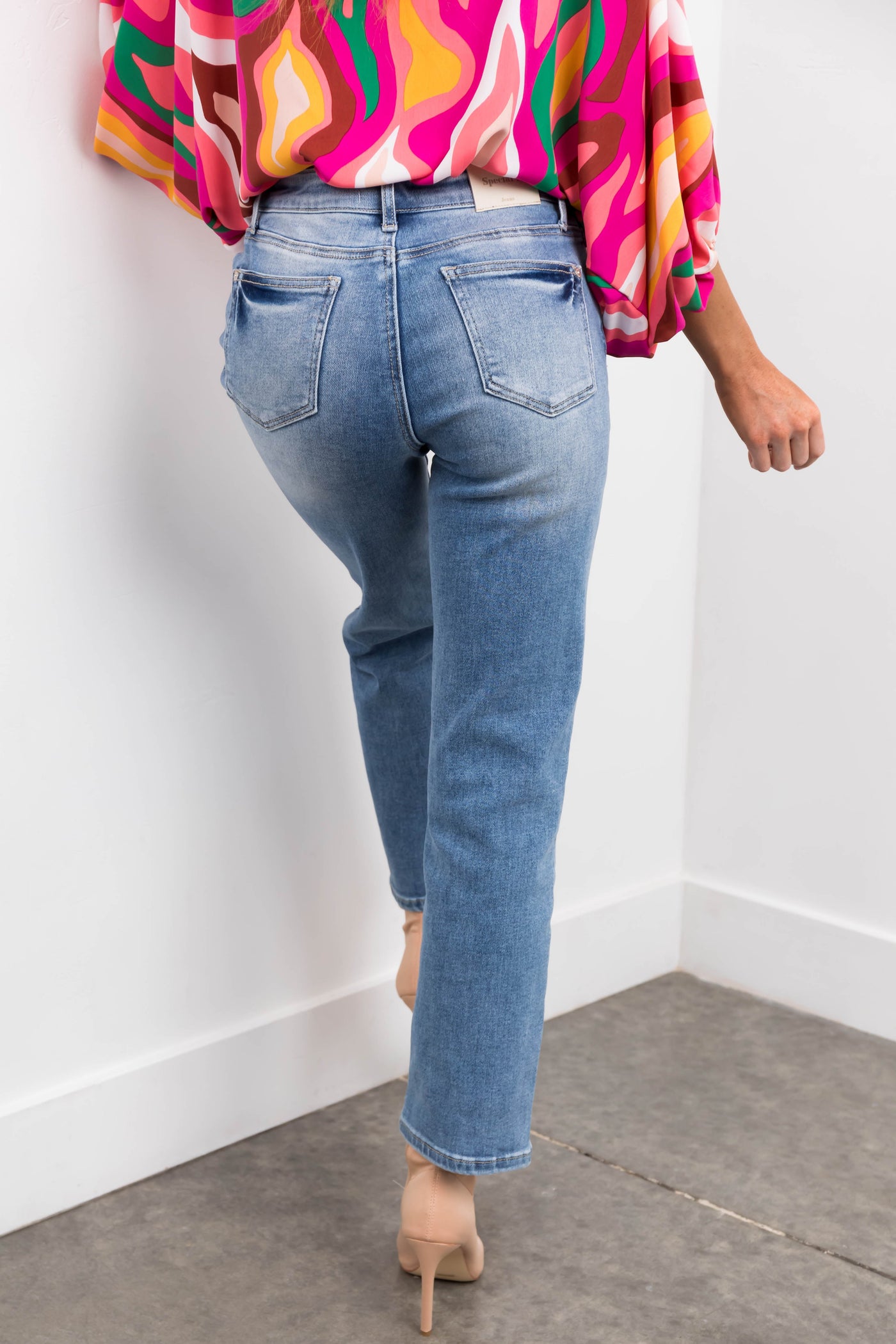 Special A Medium Wash Relaxed Mom Jeans