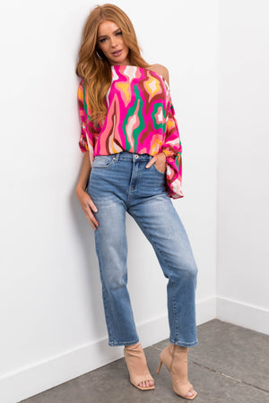 Special A Medium Wash Relaxed Mom Jeans