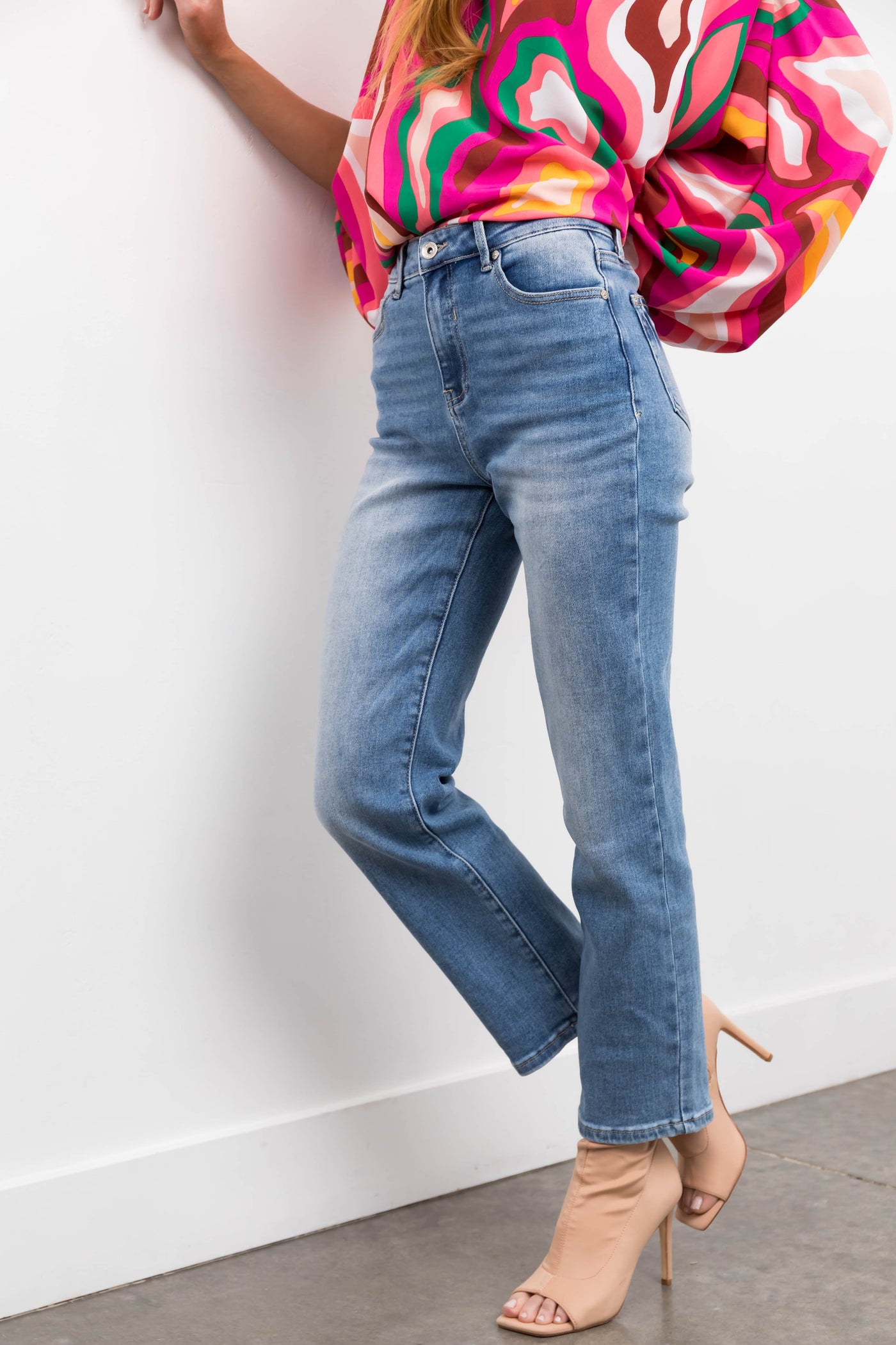 Special A Medium Wash Relaxed Mom Jeans