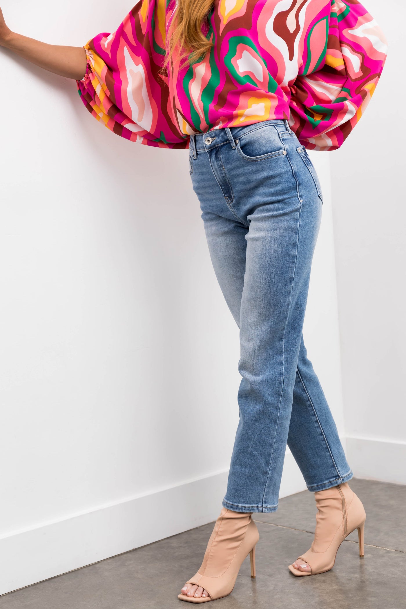 Special A Medium Wash Relaxed Mom Jeans