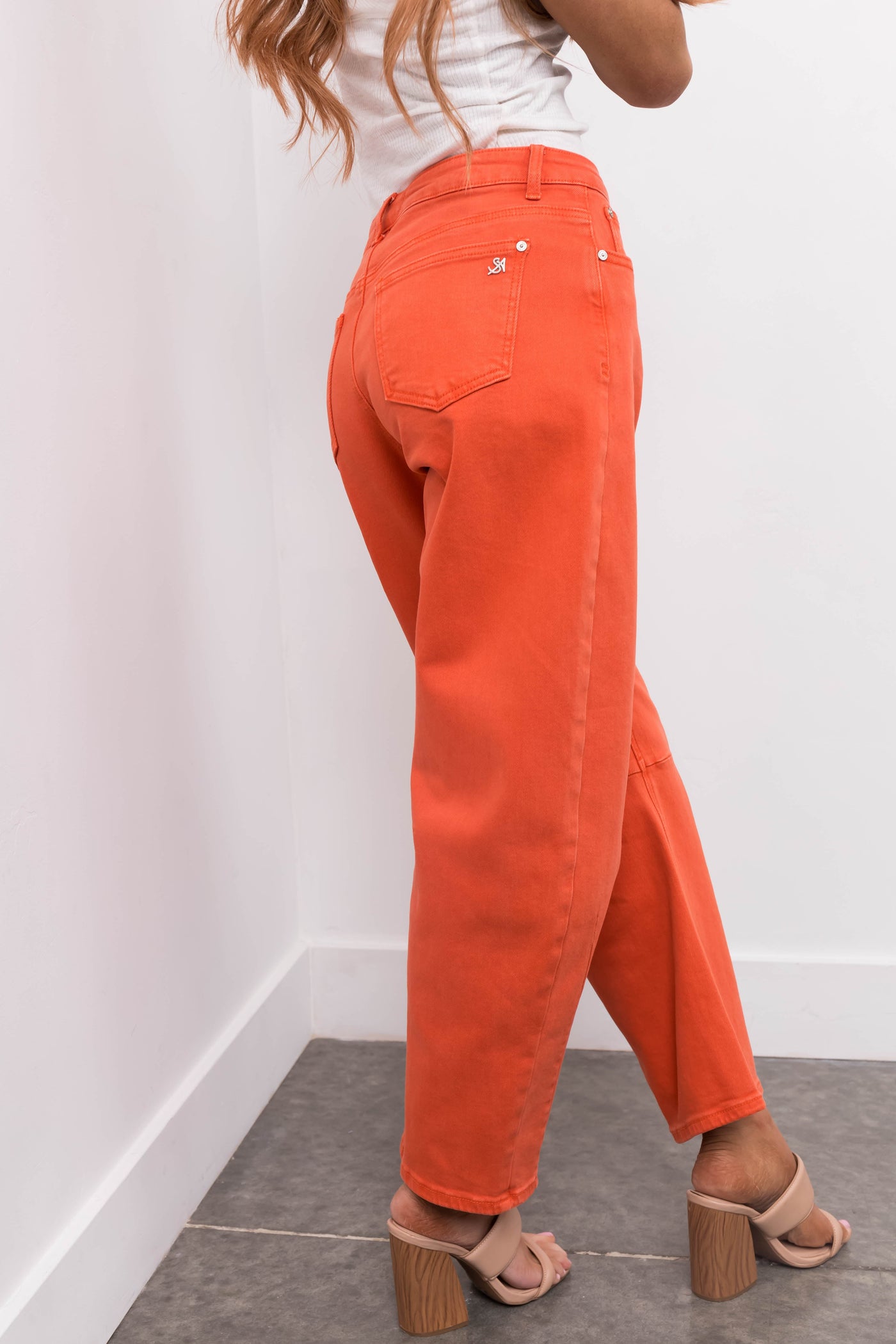 Special A Terracotta Wide Leg Barrel Jeans