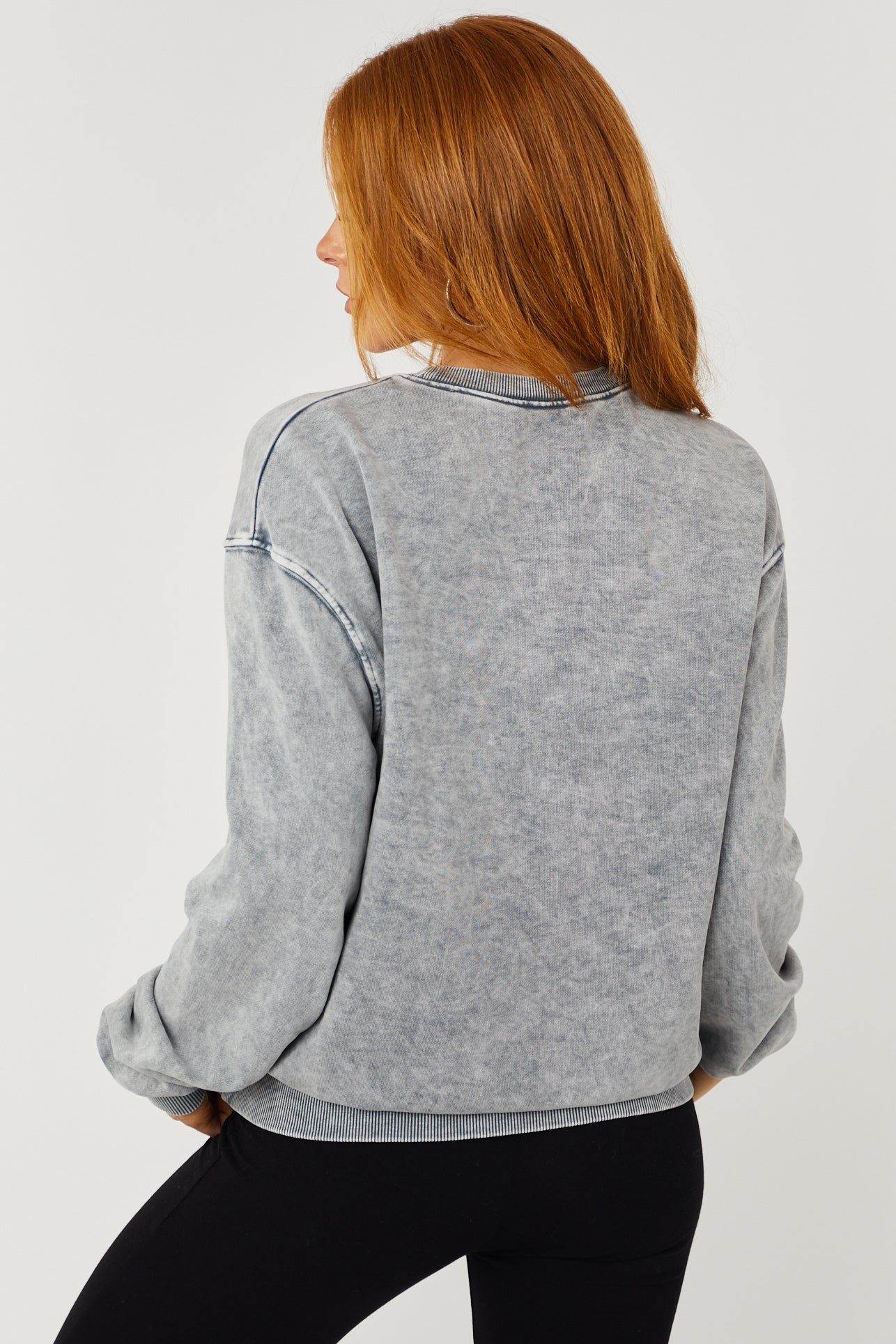 Steel Mineral Wash 'Game Day' Leopard Sweatshirt