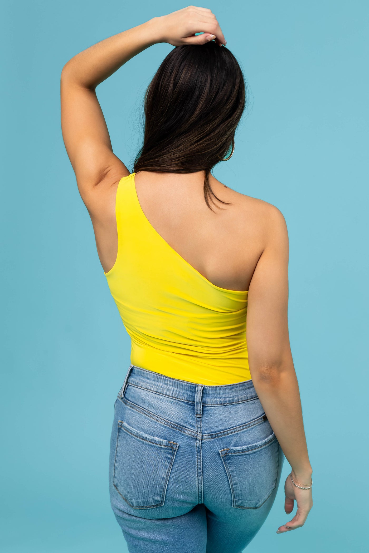 Sunshine One Shoulder Stretchy Knit Bodysuit