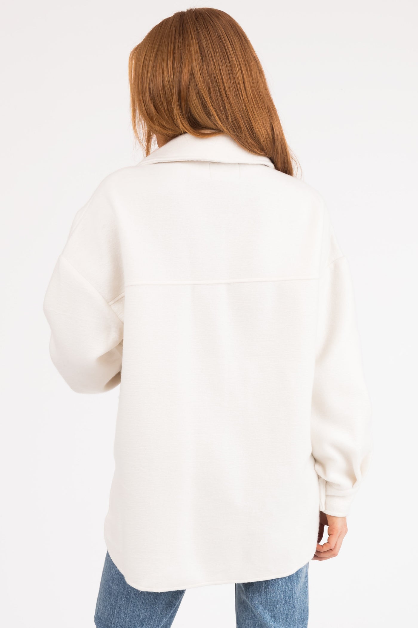 Vanilla Button Down Shacket with Chest Pockets