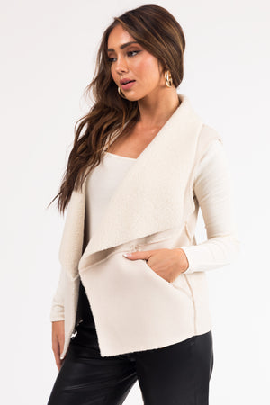 Vanilla Suede Vest with Fleece Lining