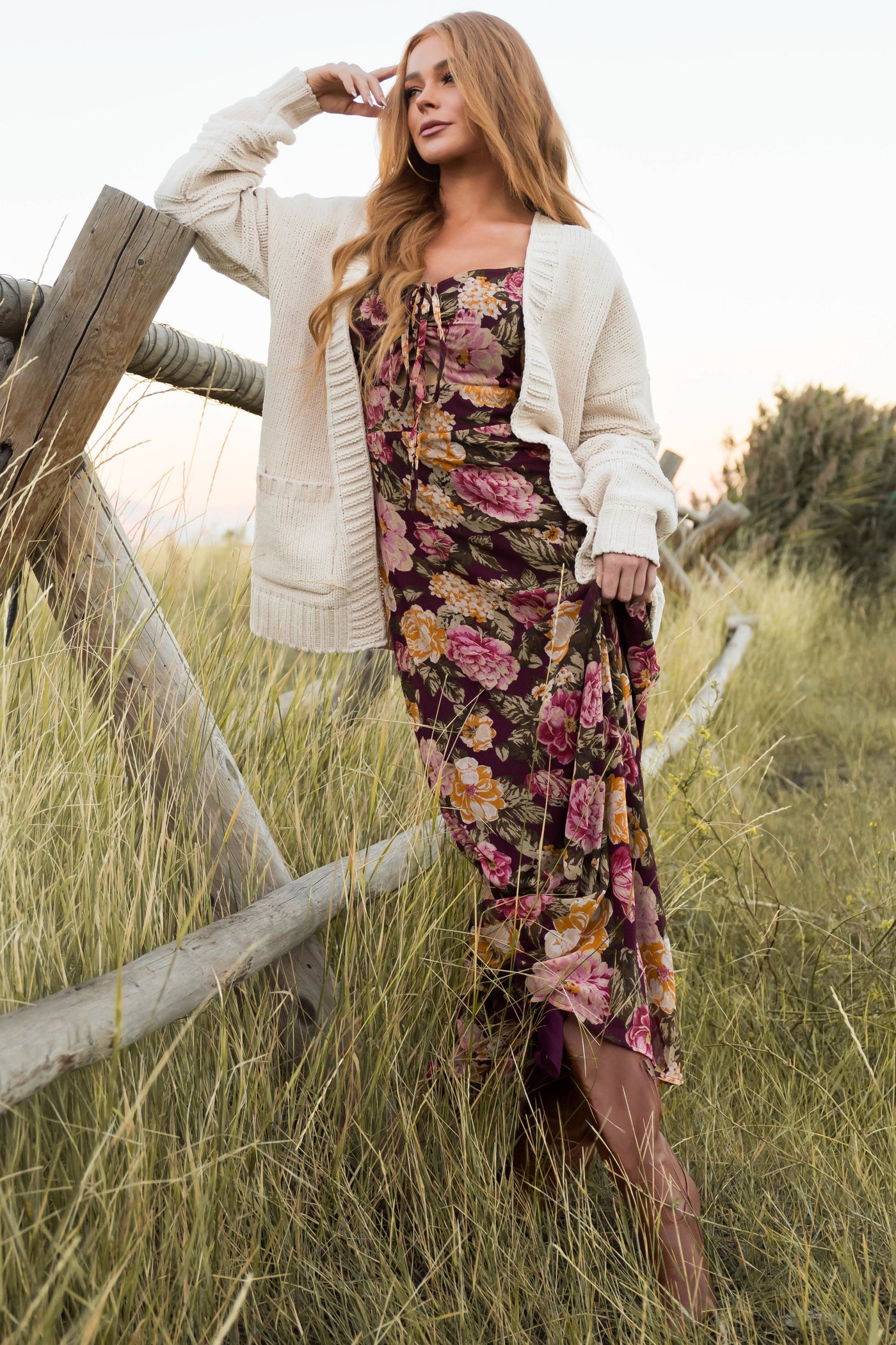 Vanilla Textured Sleeve Open Chenille Cardigan