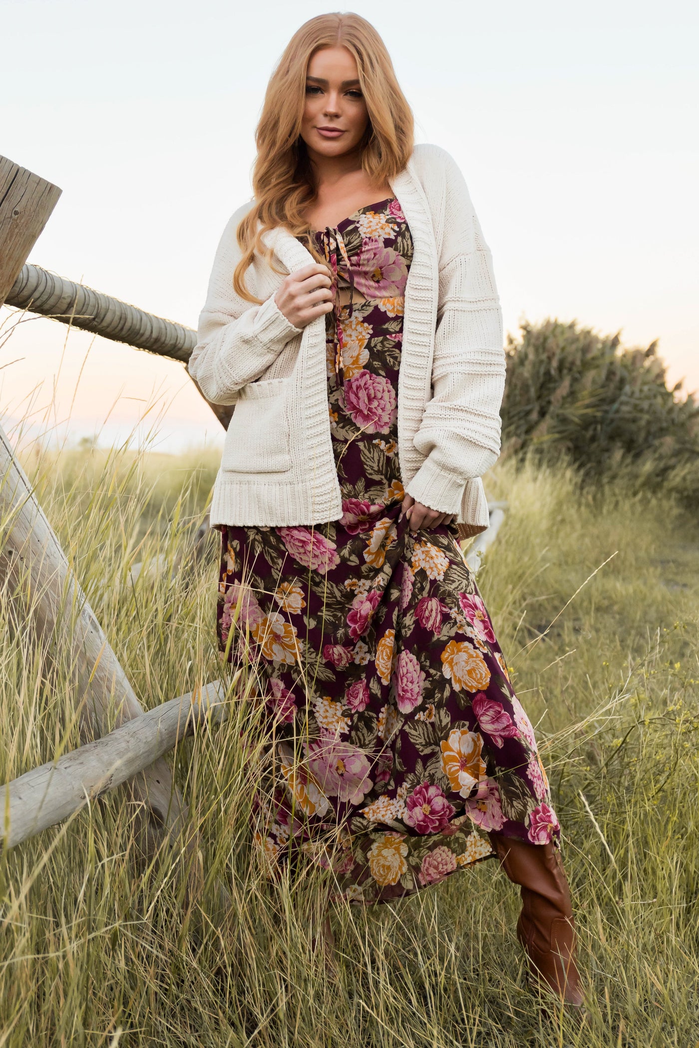 Vanilla Textured Sleeve Open Chenille Cardigan