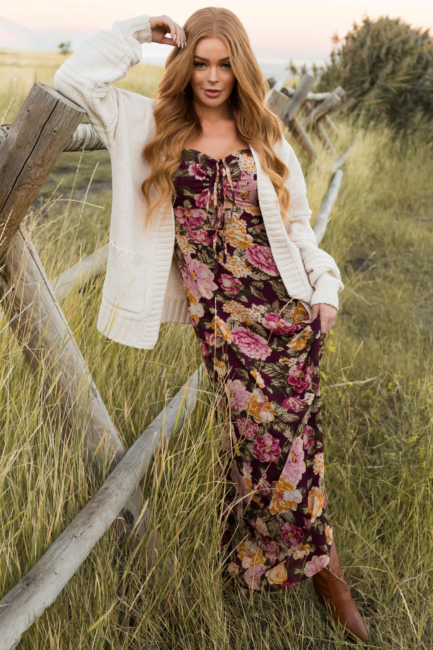 Vanilla Textured Sleeve Open Chenille Cardigan