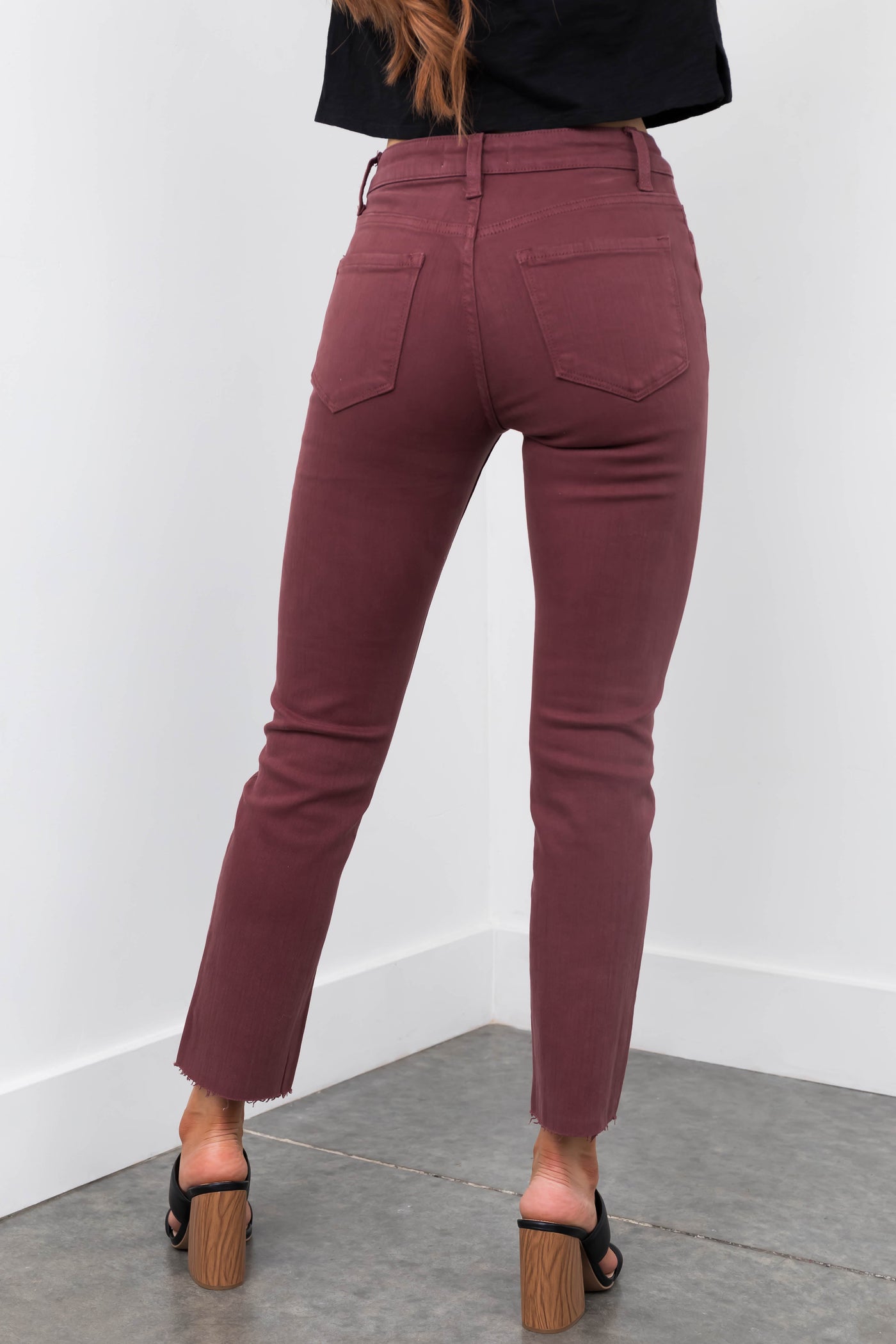 Vervet Berry High Rise Straight Leg Jeans
