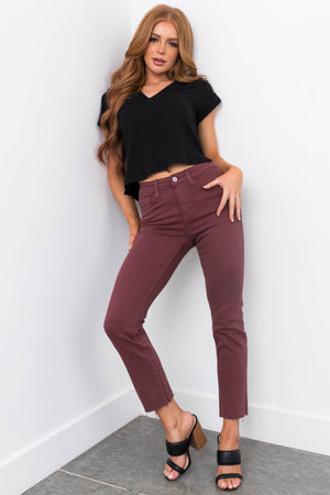 Vervet Berry High Rise Straight Leg Jeans