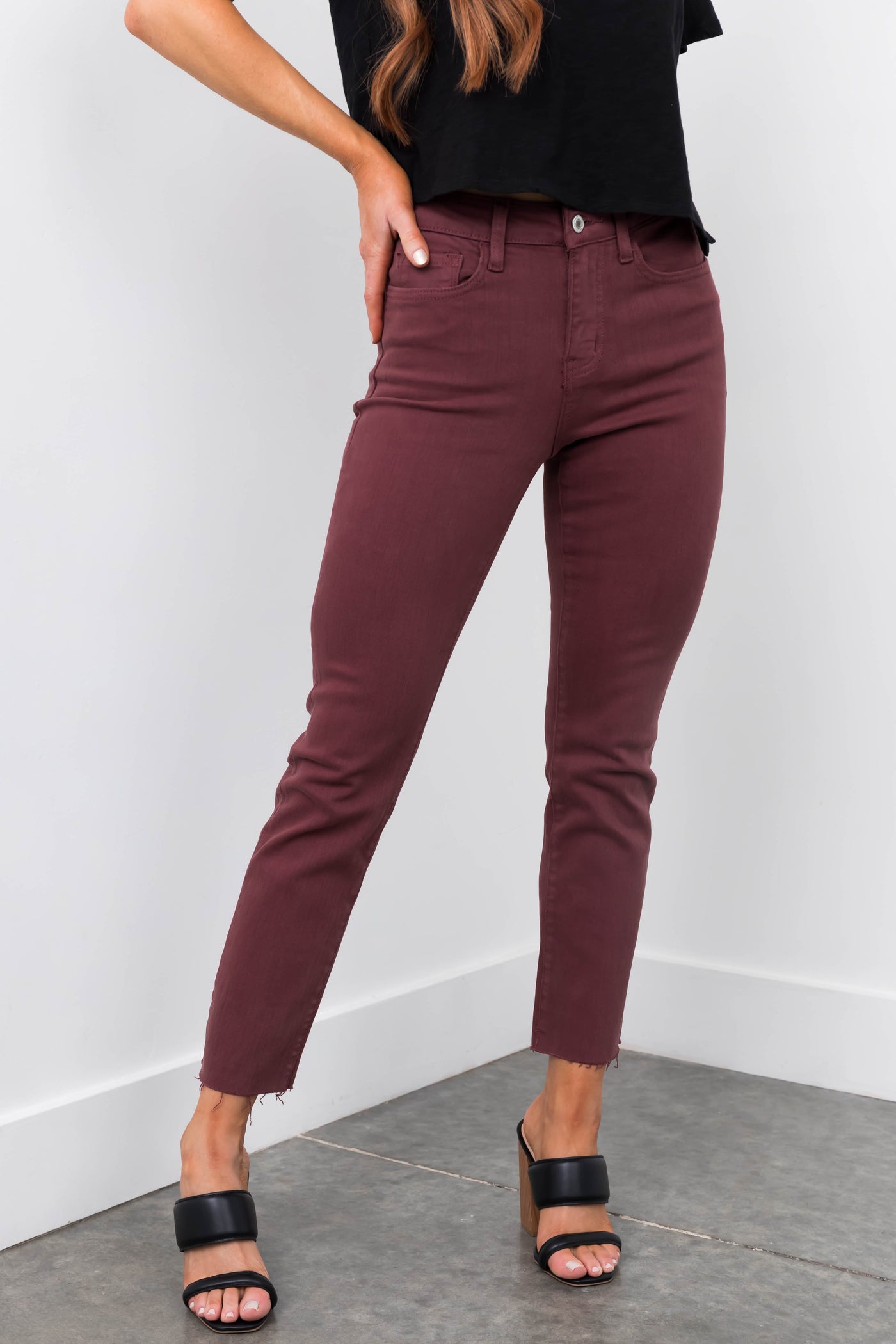 Vervet Berry High Rise Straight Leg Jeans