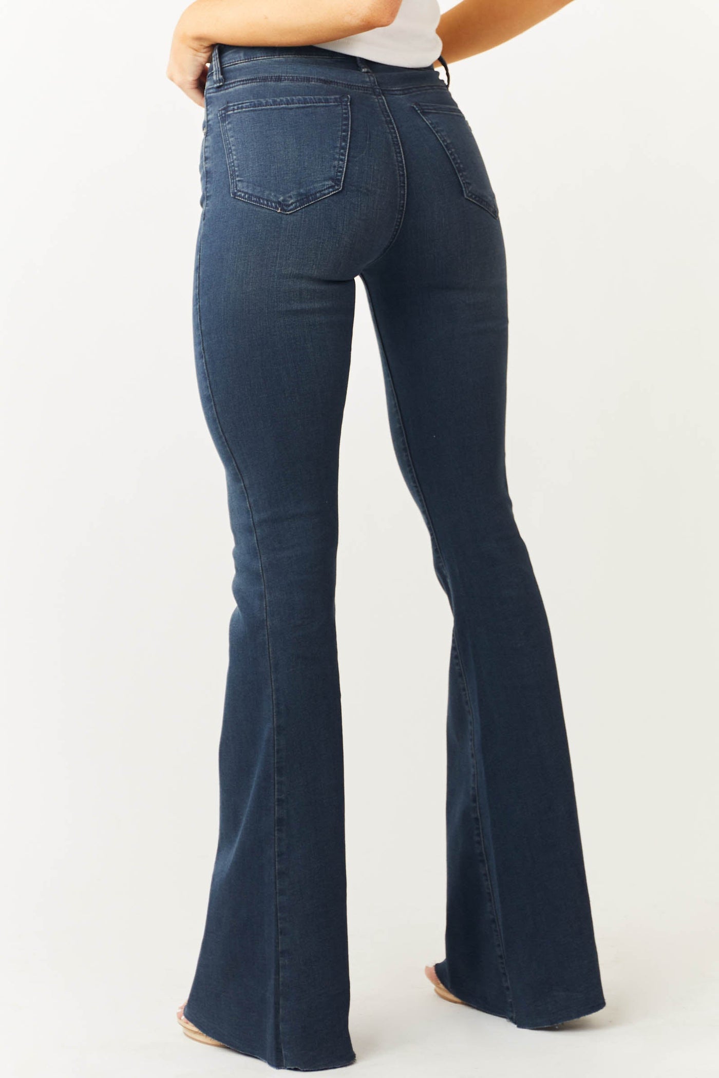 Vintage Dark Wash High Rise Flare Jeans