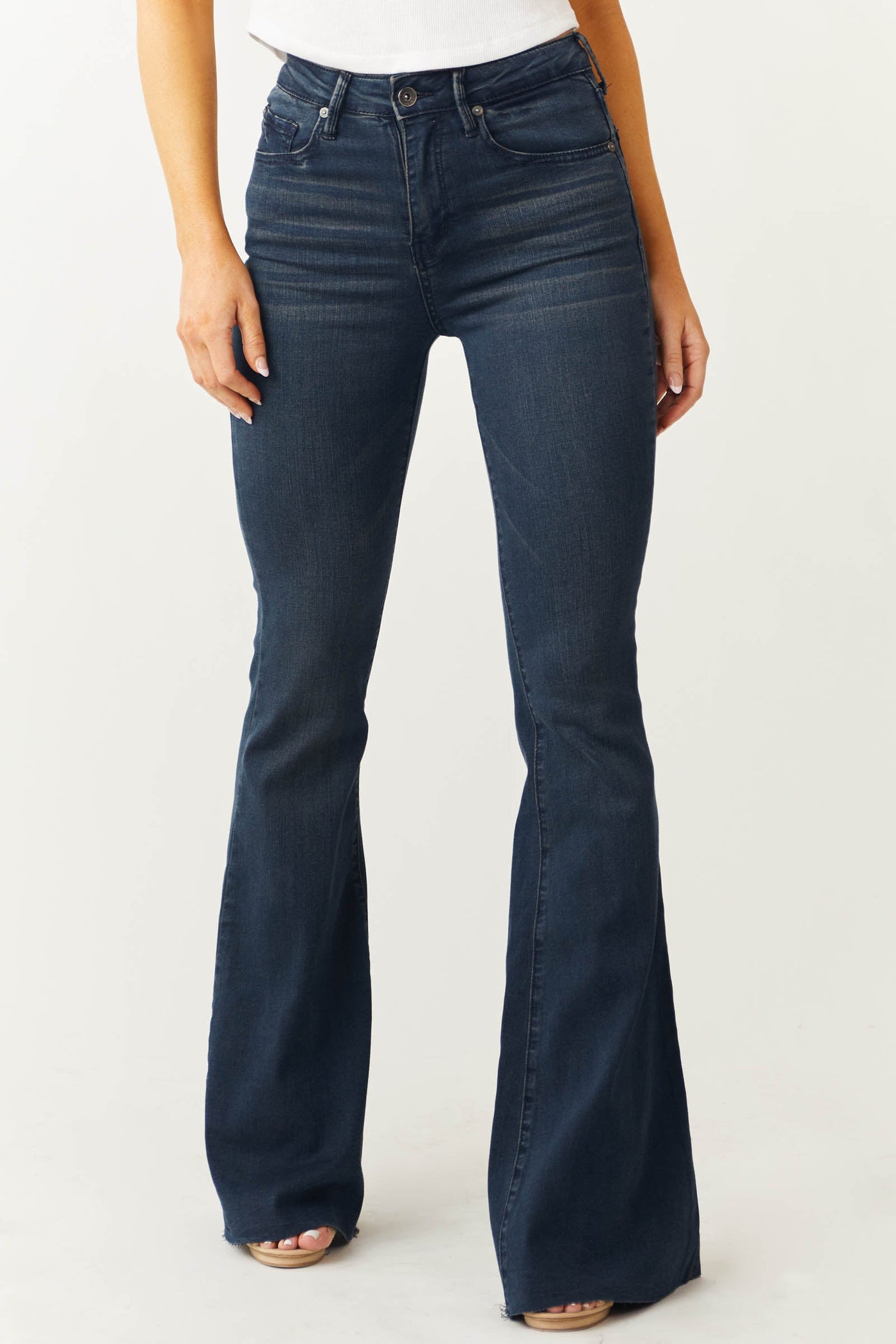 Vintage Dark Wash High Rise Flare Jeans