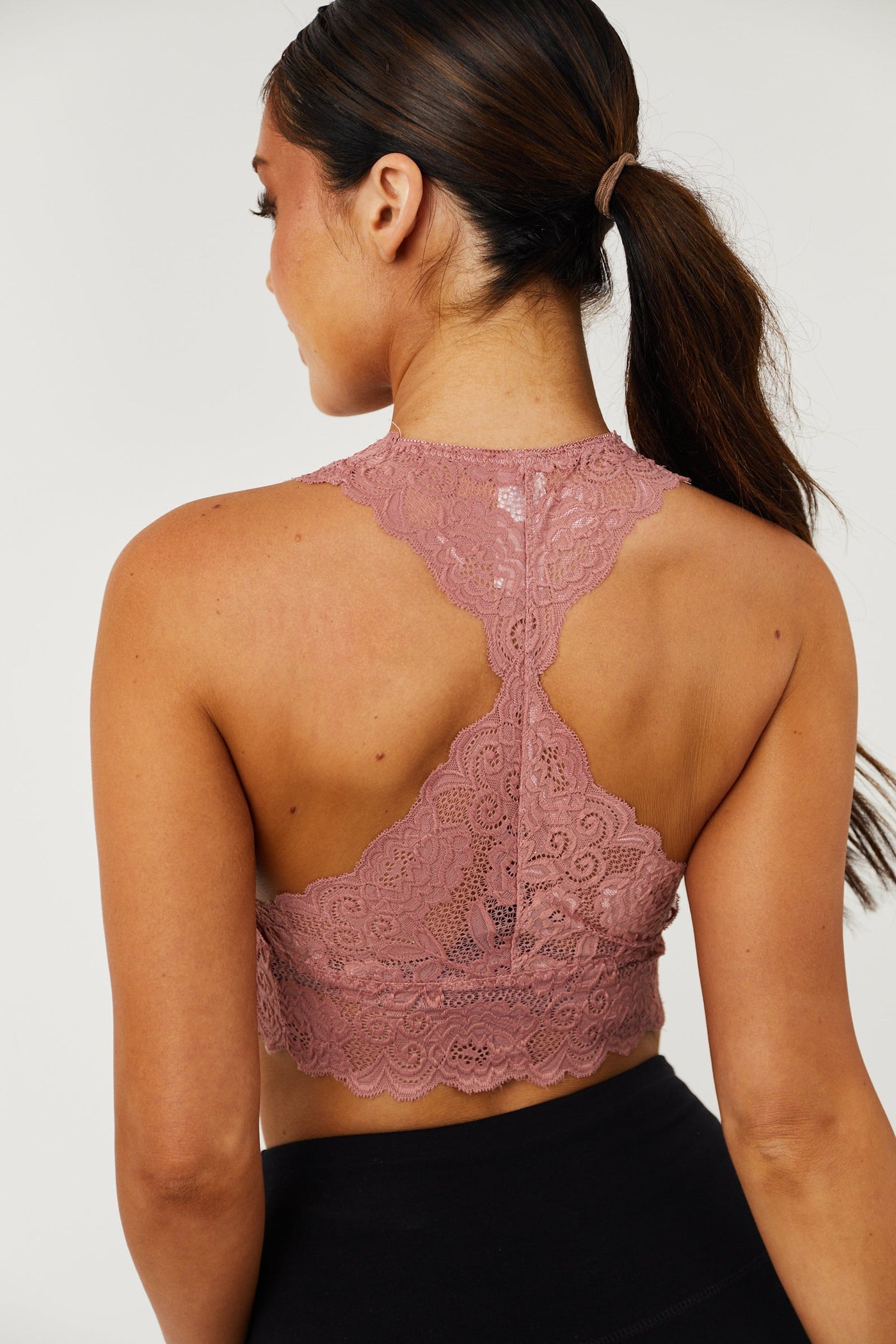 Vintage Rose Lace Racerback Padded Bralette