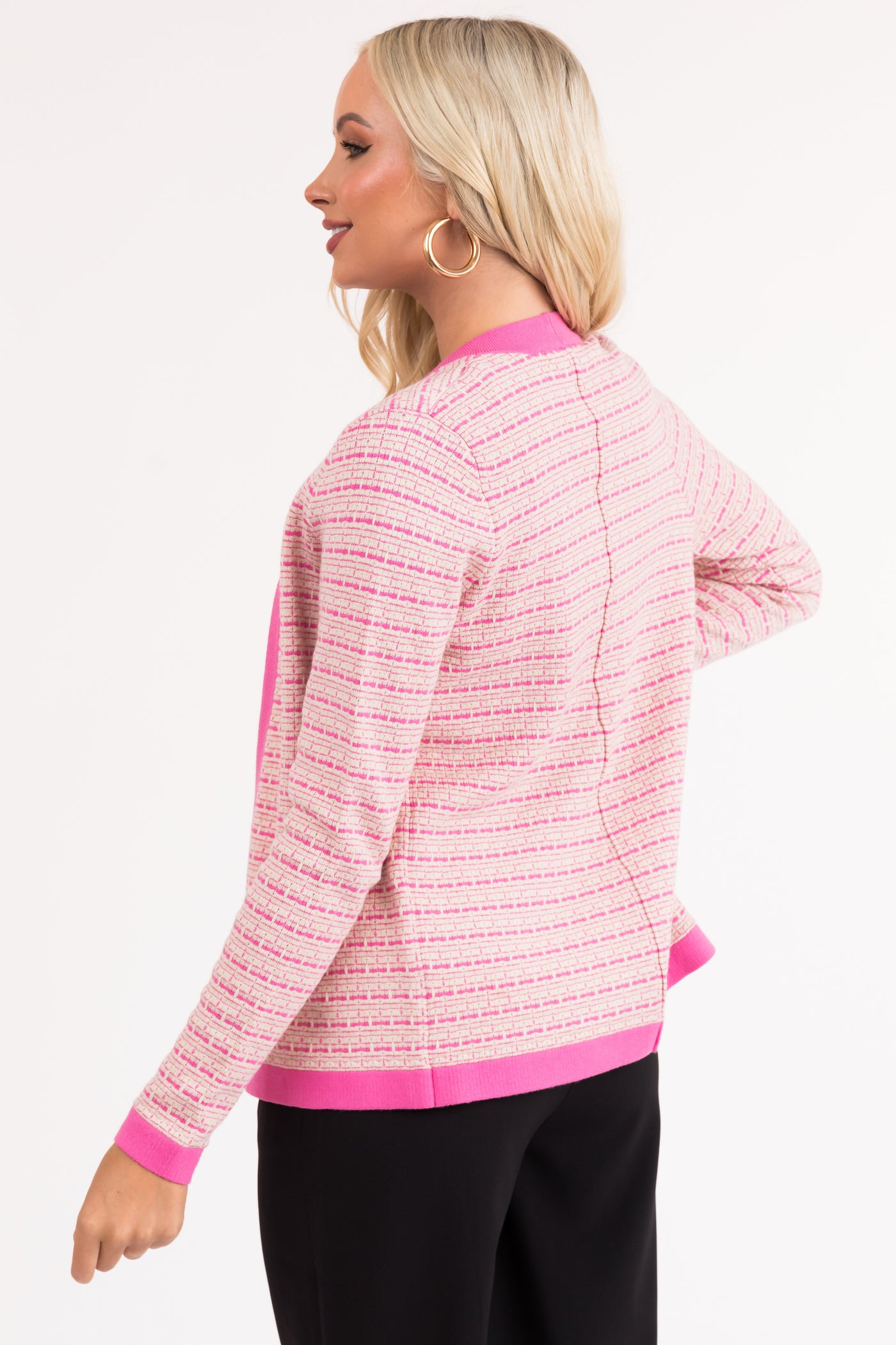 Vivid Bubblegum Printed Open Front Cardigan