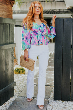 White Denim Flare Jeggings