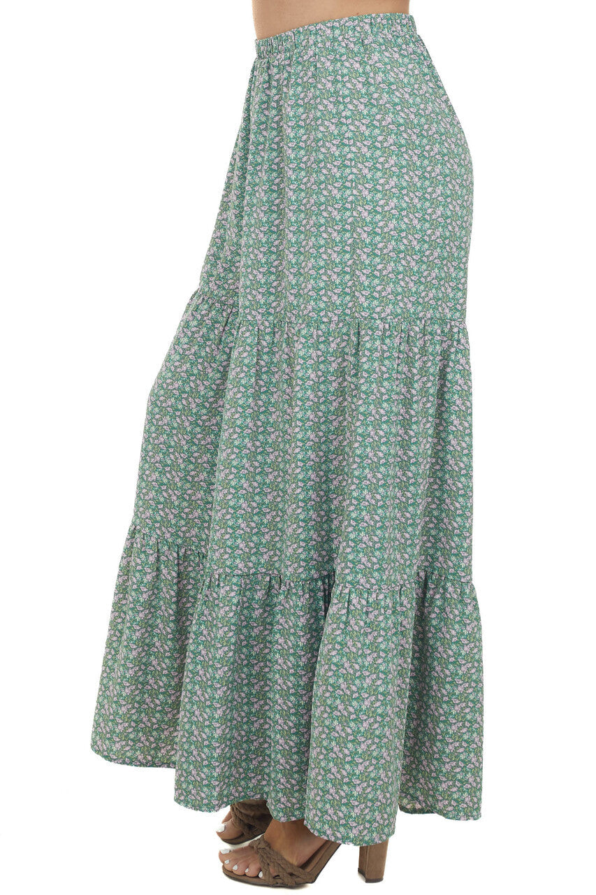 Jade Ditsy Floral Tiered Woven Wide Leg Pants
