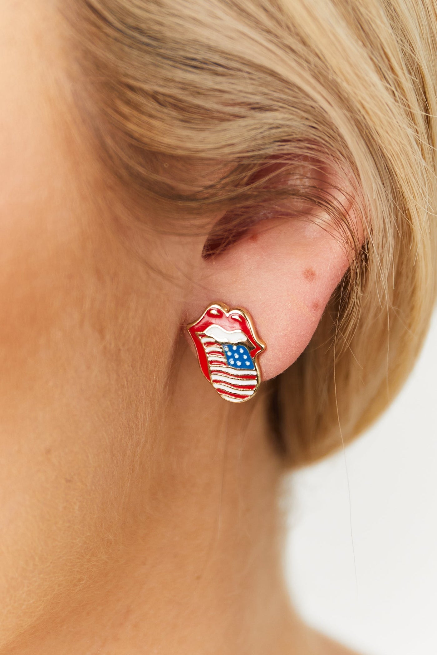 Americana 3 Pair Enamel Stud Earrings