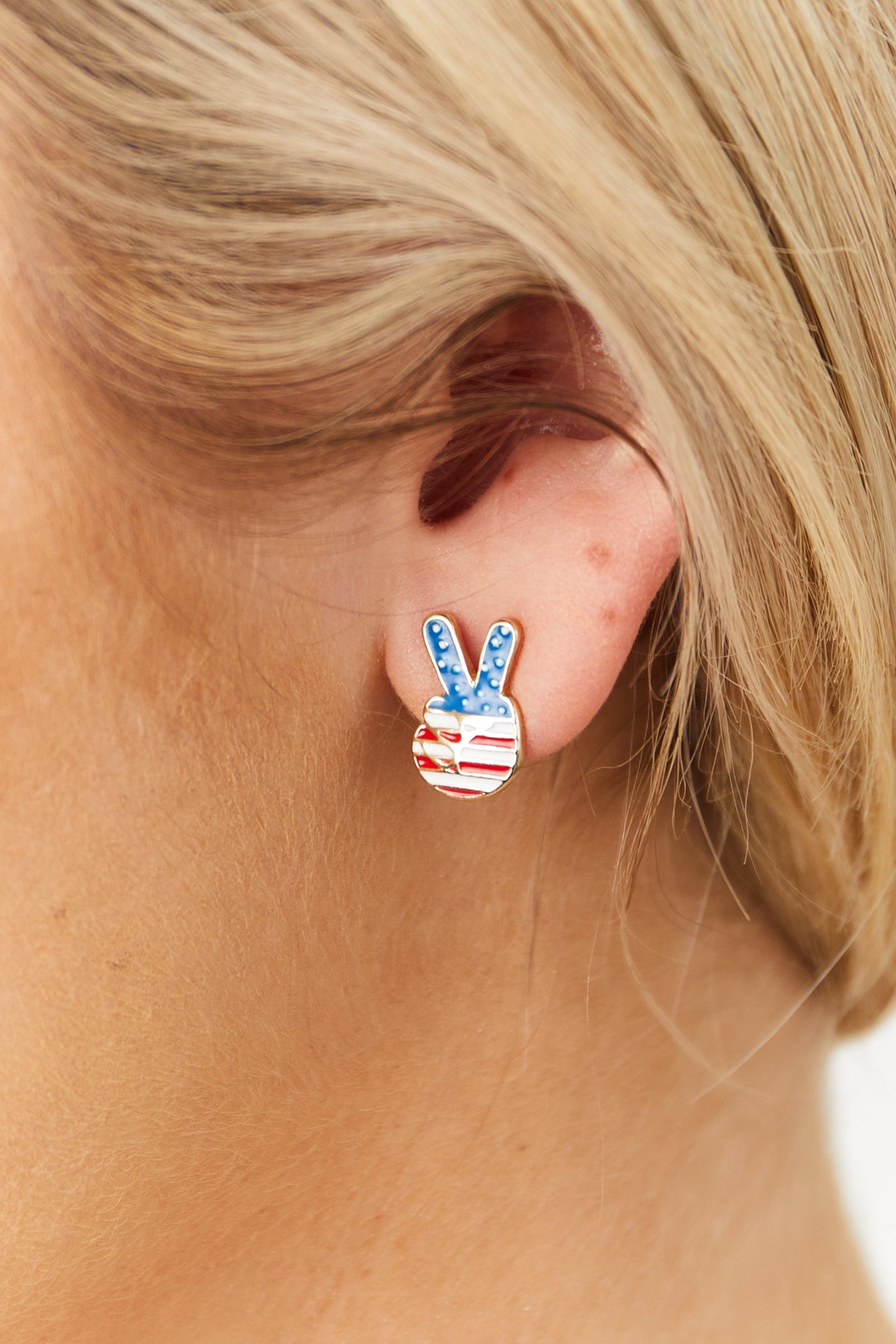 Americana 3 Pair Enamel Stud Earrings