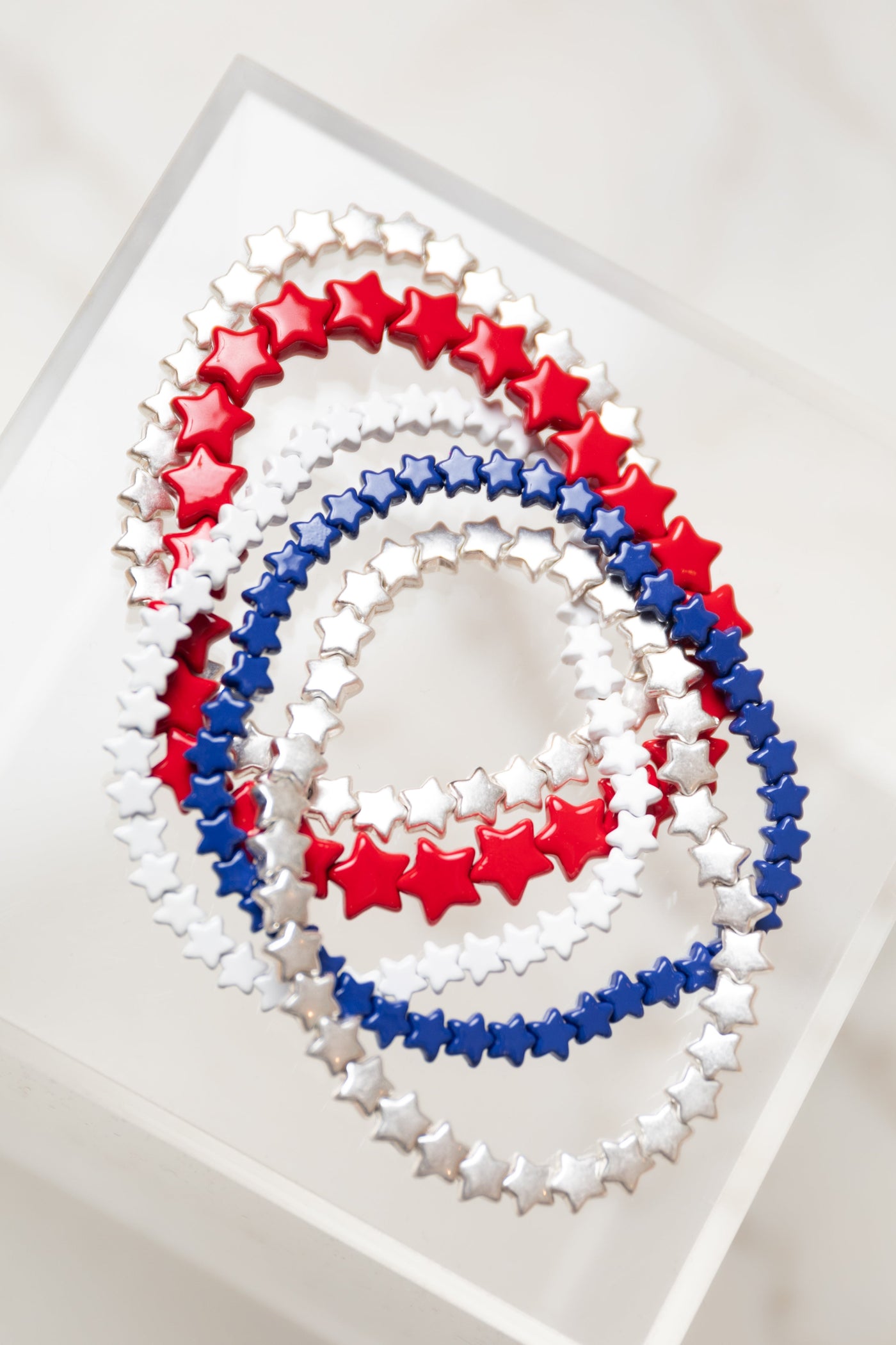 Americana Star Bead 5 Piece Stretchy Bracelet Set