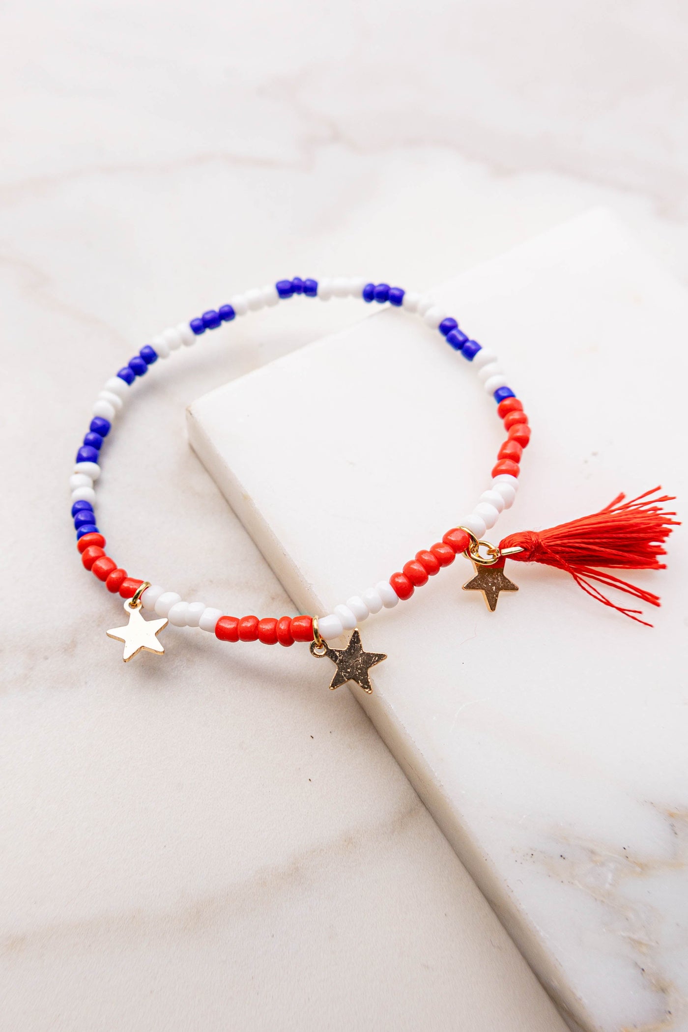Americana Stretch Bracelet with Star Charms