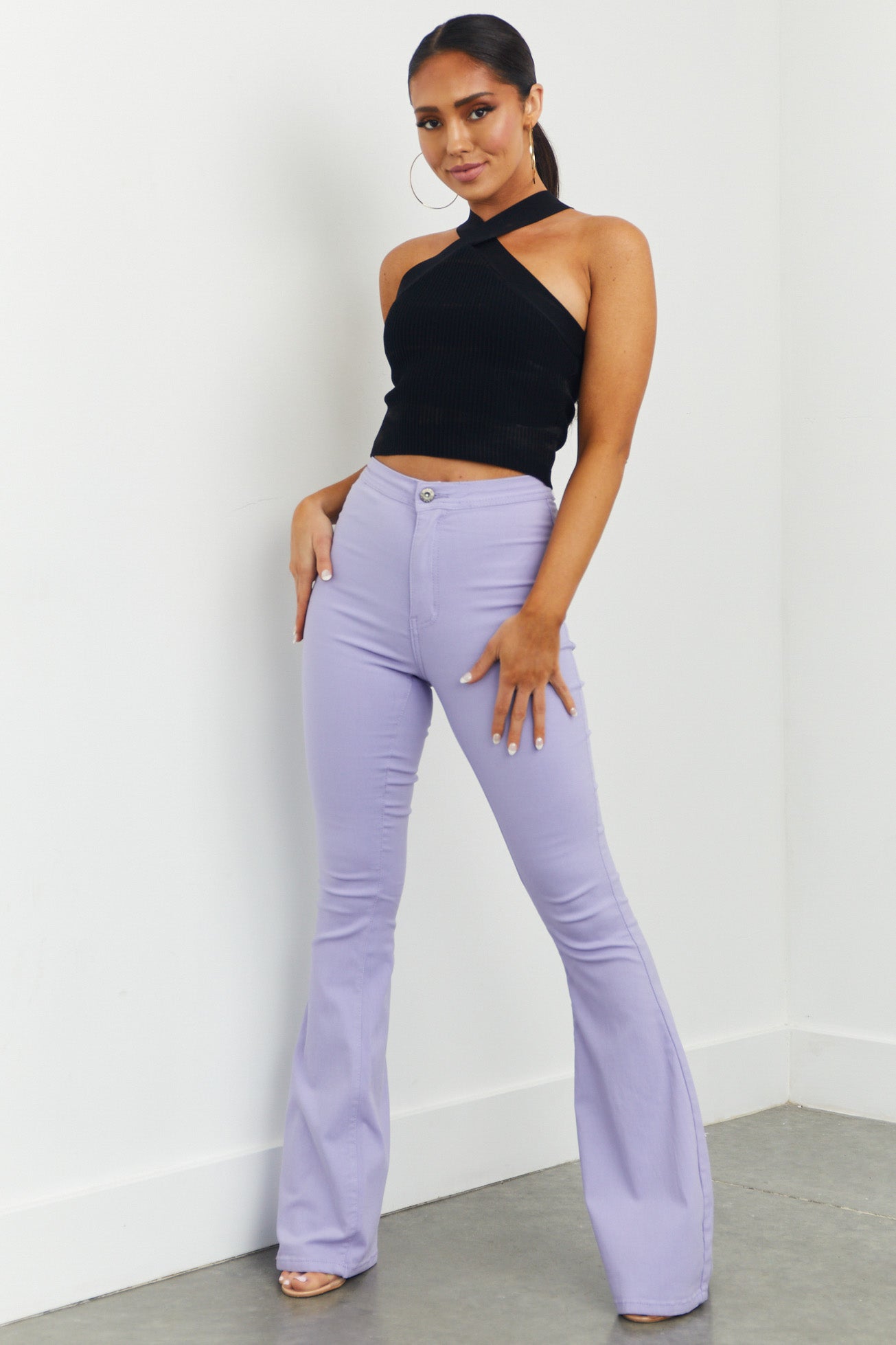 Bella Lavender Super Stretch Flare Jeans