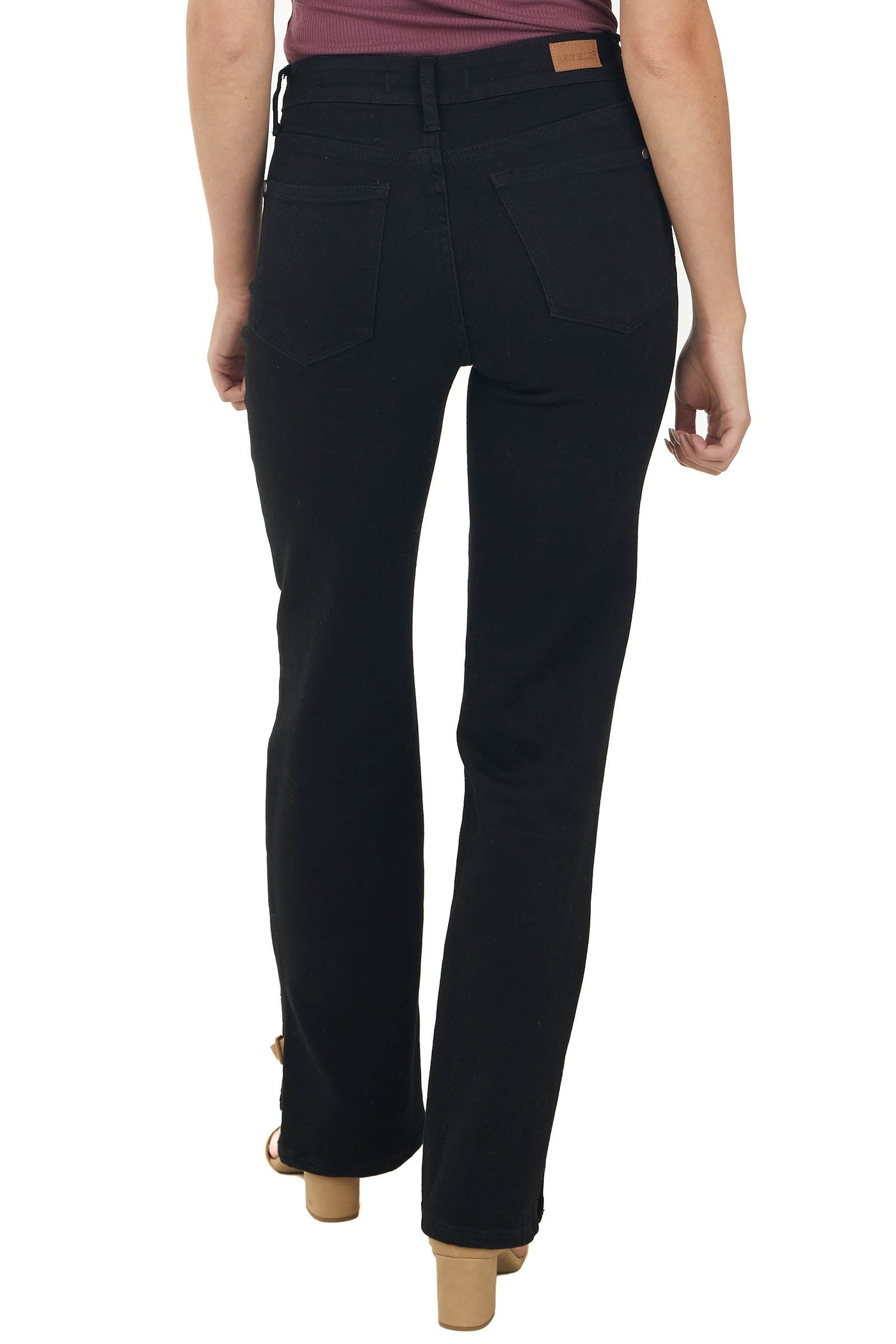 Black 90s Straight Leg Jeans with Side Slits